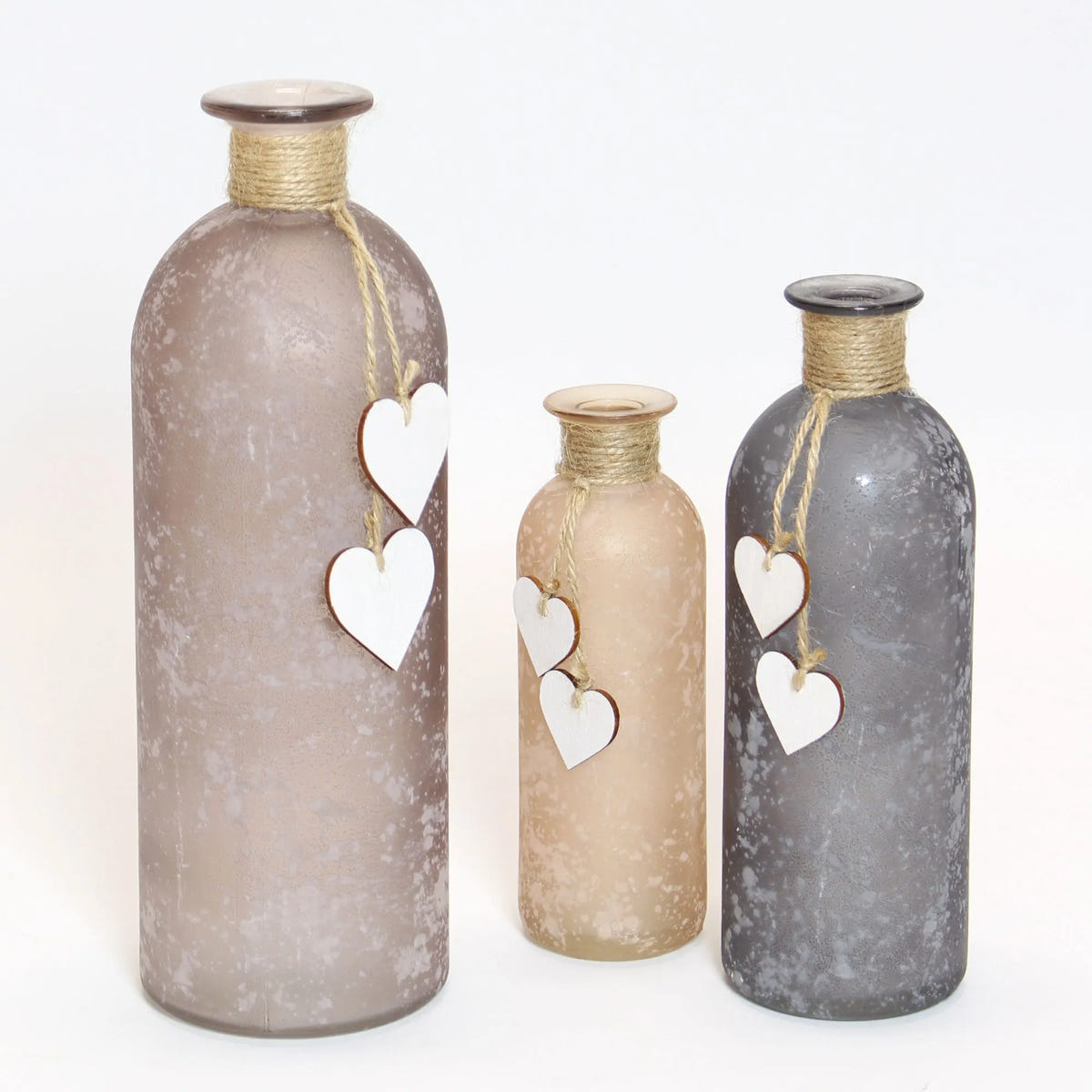 Vasen Glas mit Sisalschnur