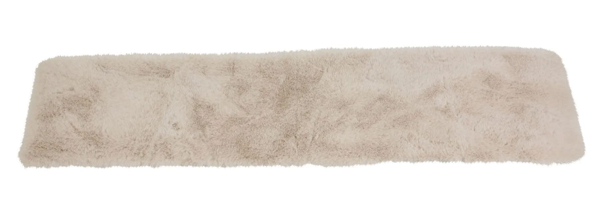 Tischläufer Kunstfell Creme Detail
