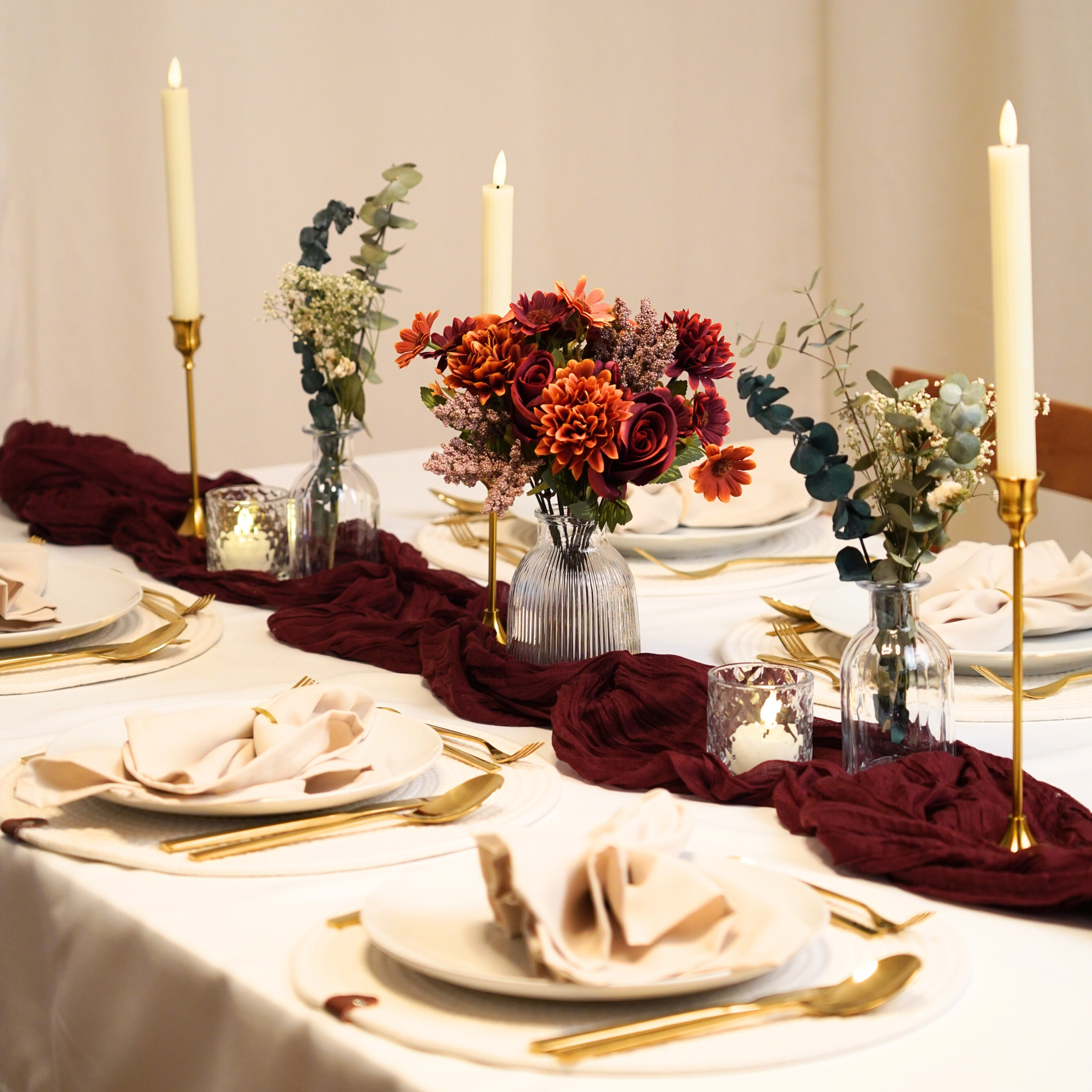 Kerzenständer Set - Vintage Messing (3-teilig)