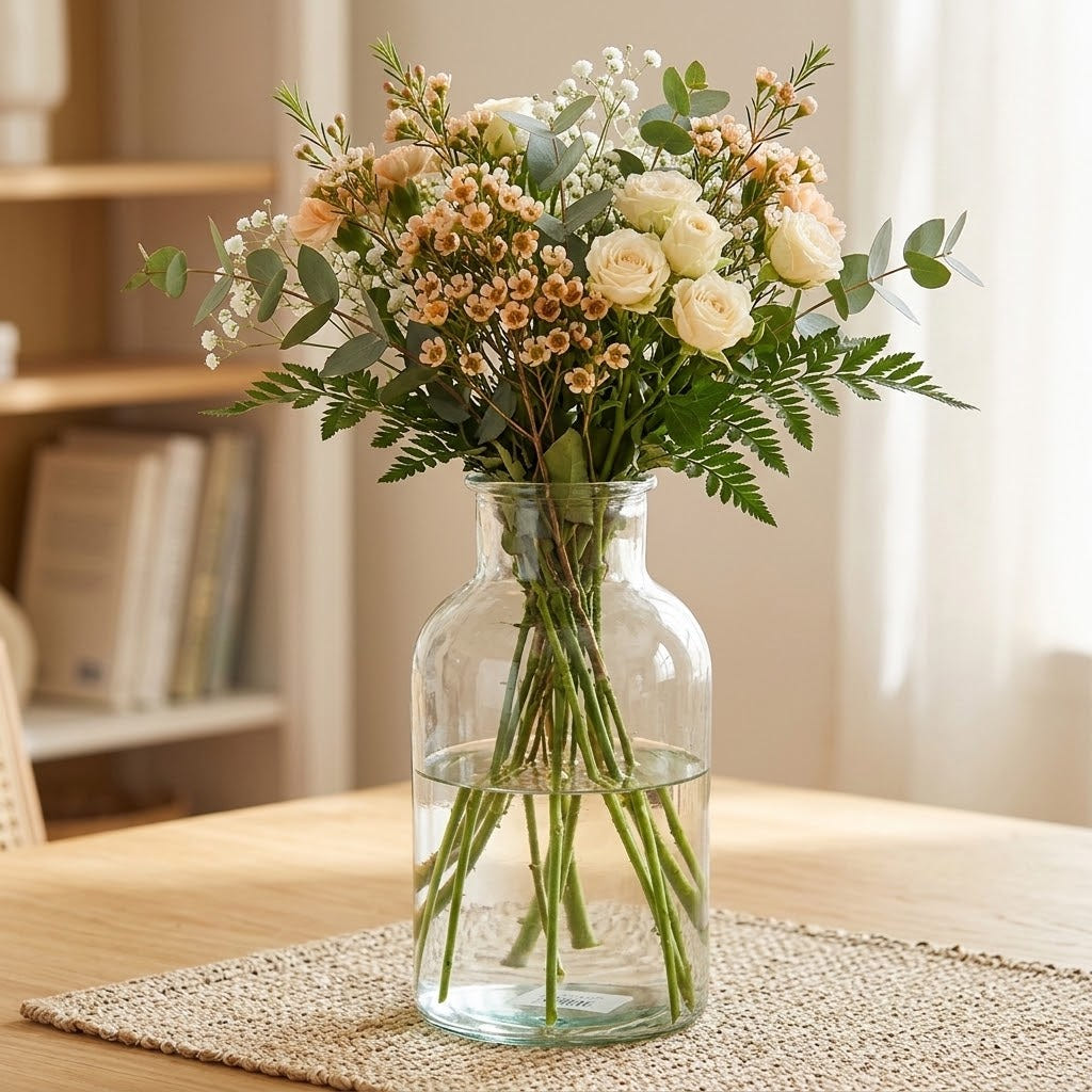 Flaschenvase Glas - Zylinder Klar h20