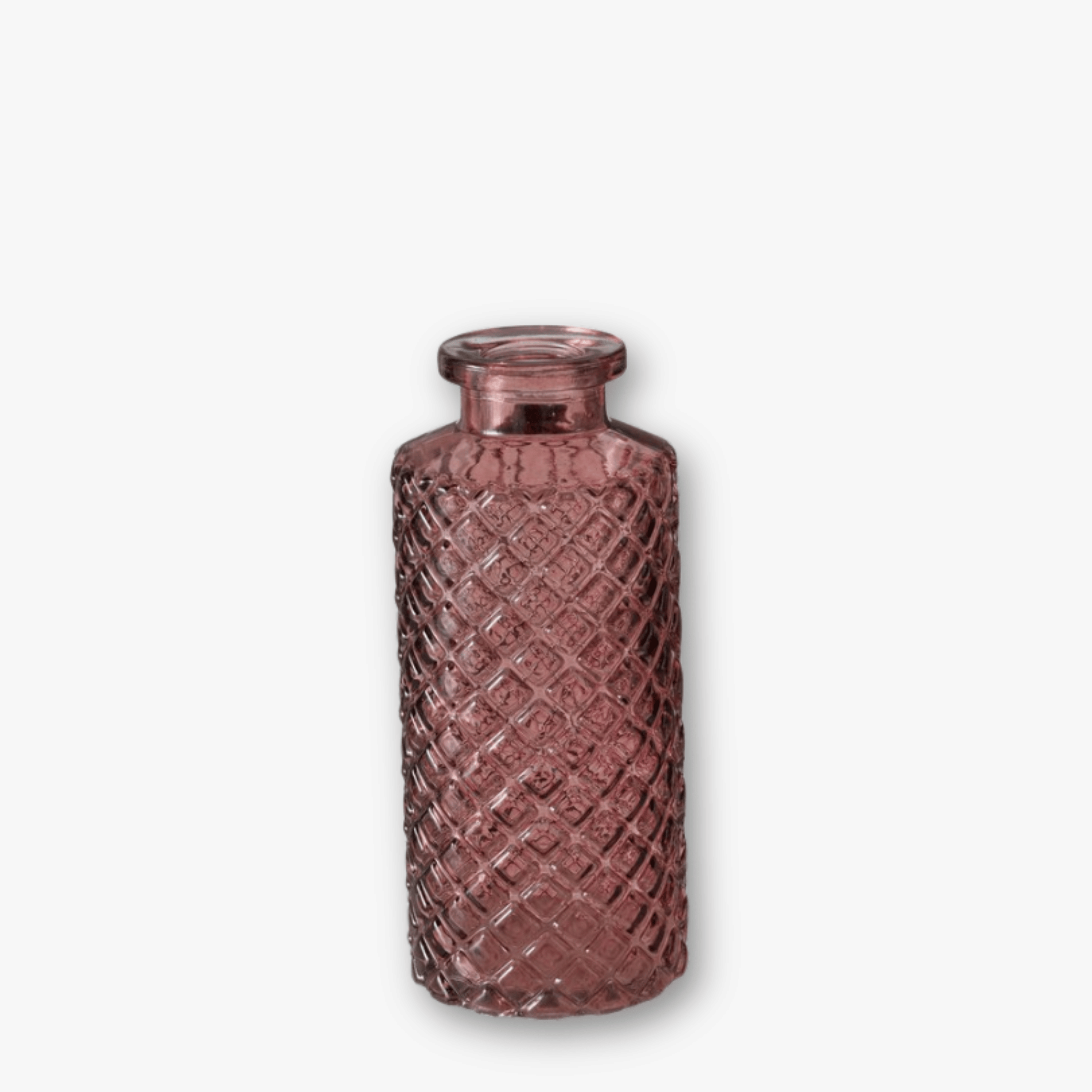 Flaschenvasen 4er Set - Struktur Mix Berry & Altrosa - h14