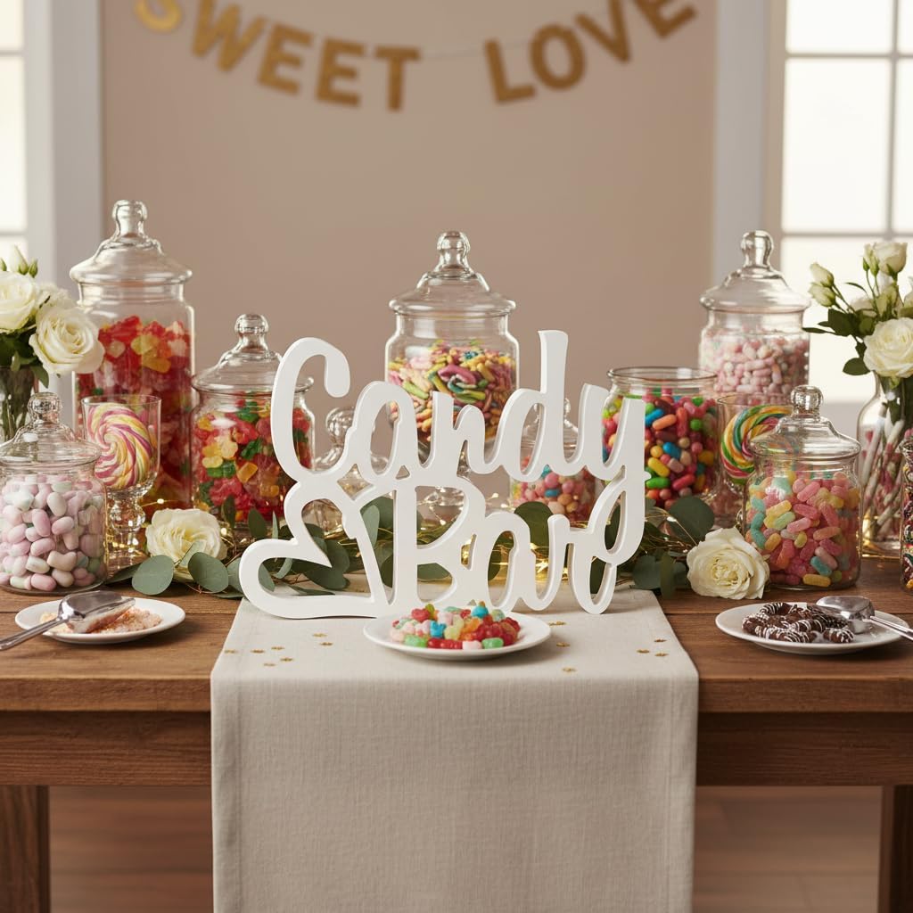 Candybar Schriftzug Weiß