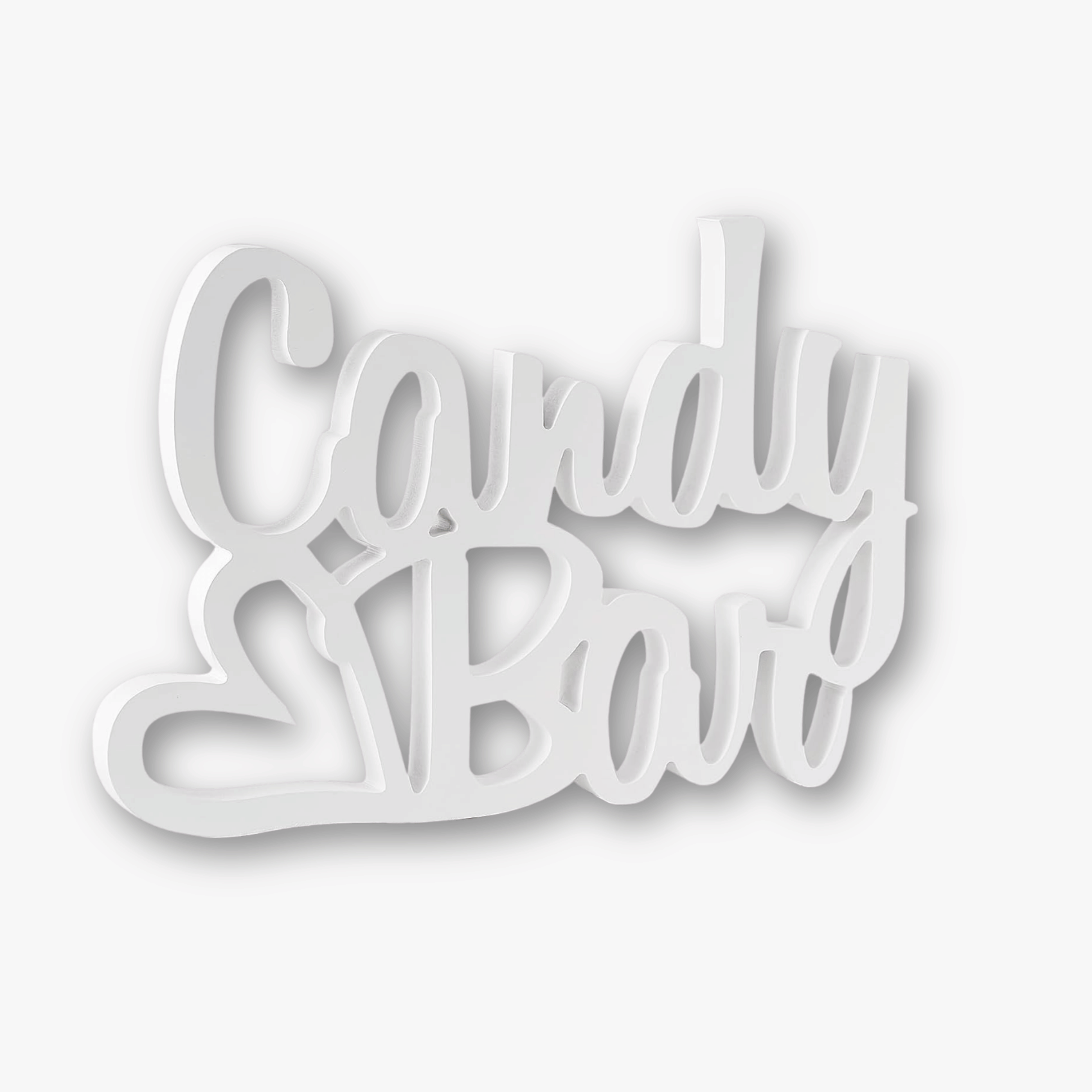 Candybar Schriftzug Weiß