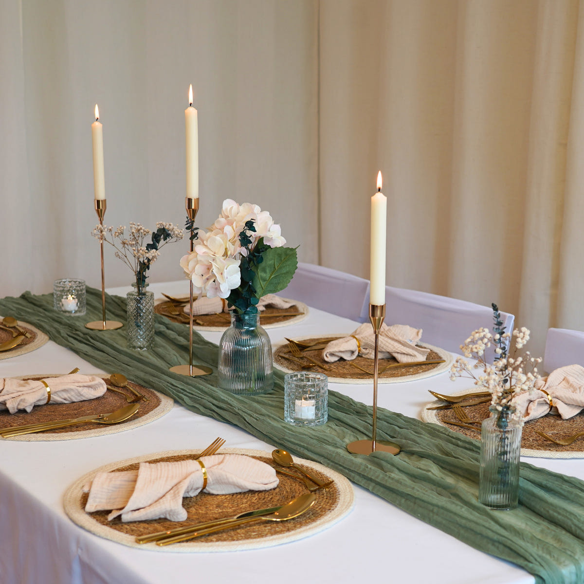 Tischdeko Komplettset Greenery Beige
