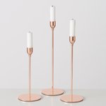 Kerzenständer Set Metall - Roségold (3-teilig)