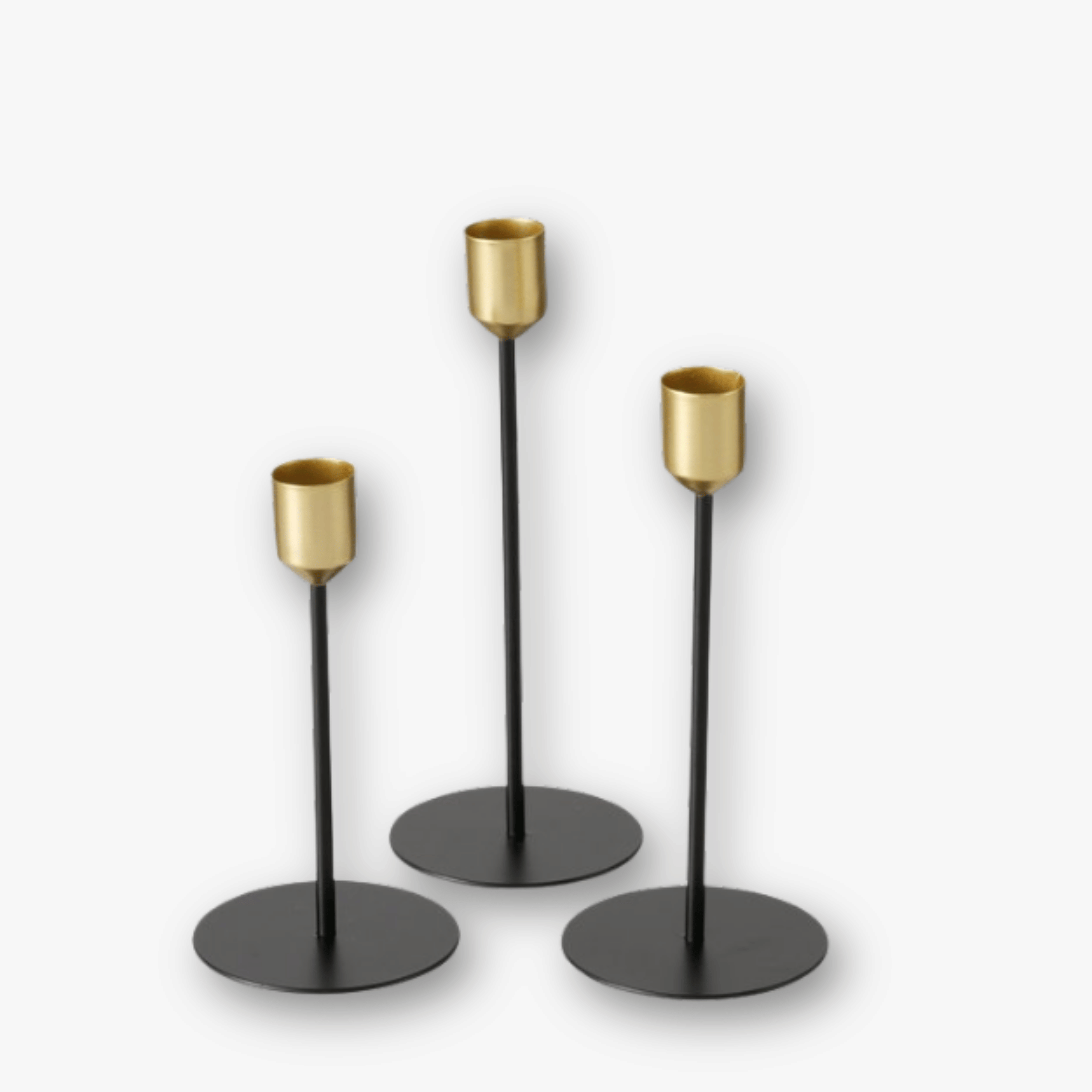 Kerzenständer Set Metall - Gold-Schwarz (3-teilig)