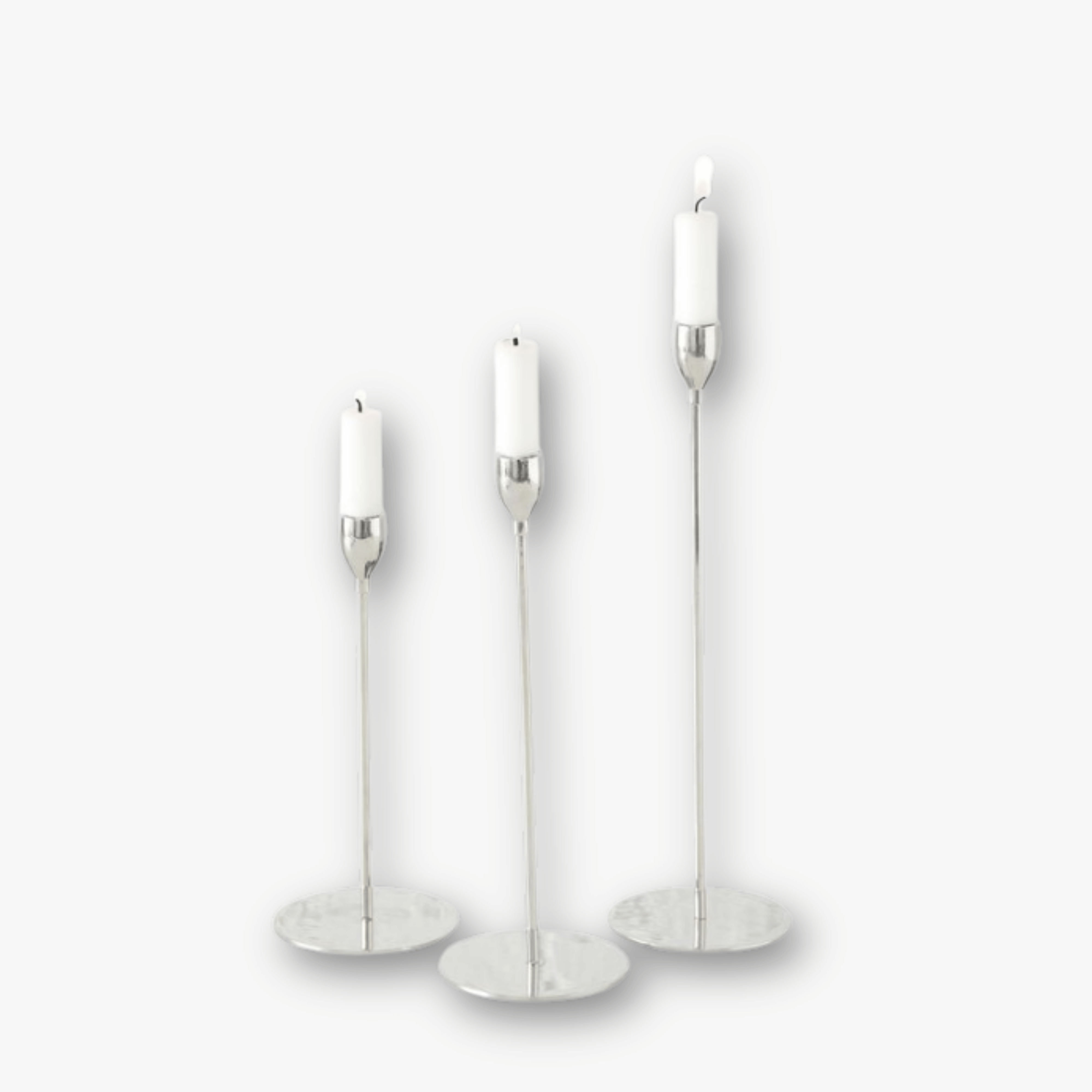 Kerzenständer Set Metall - Silber (3-teilig)