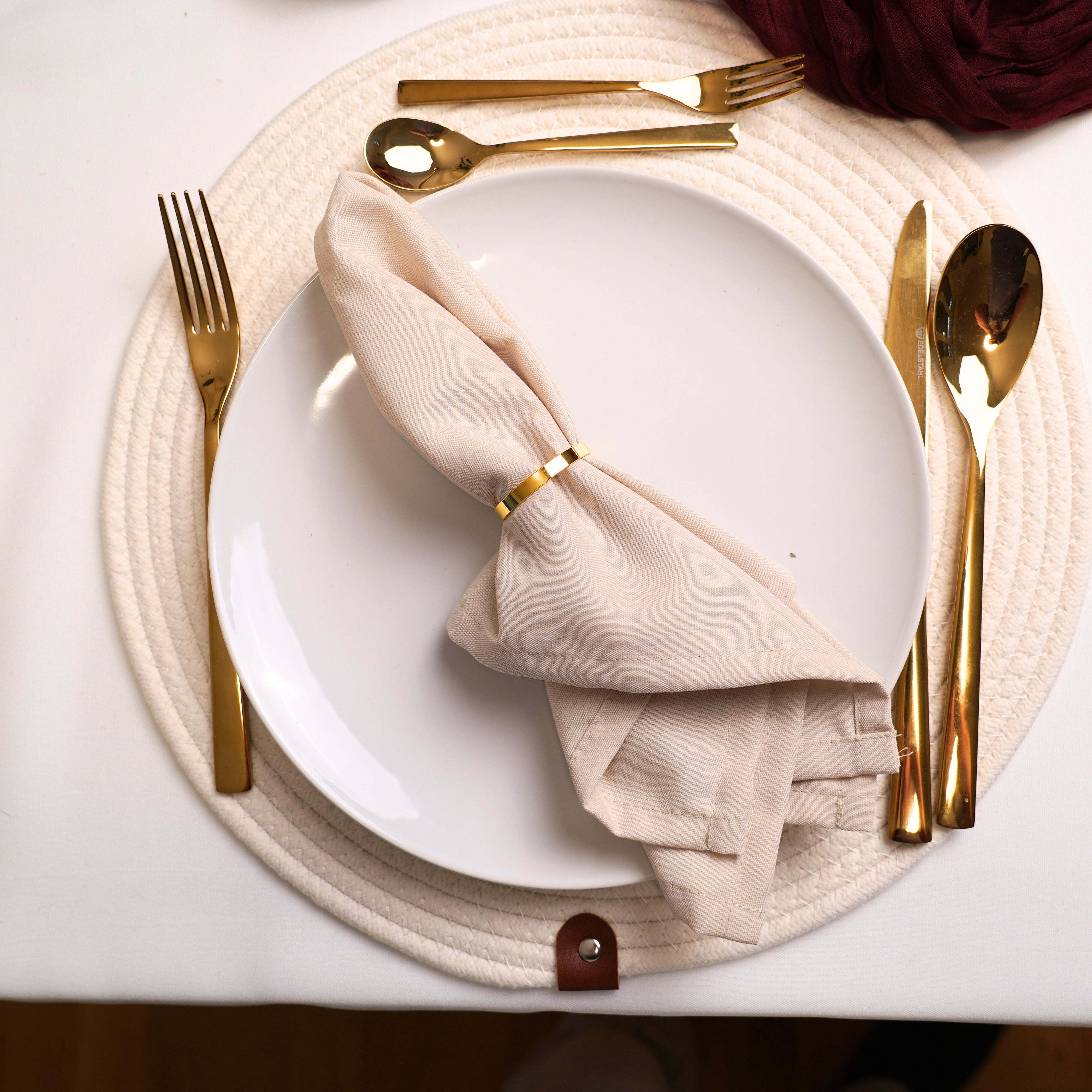 Tischdeko Paket Modern Bordeaux Gold