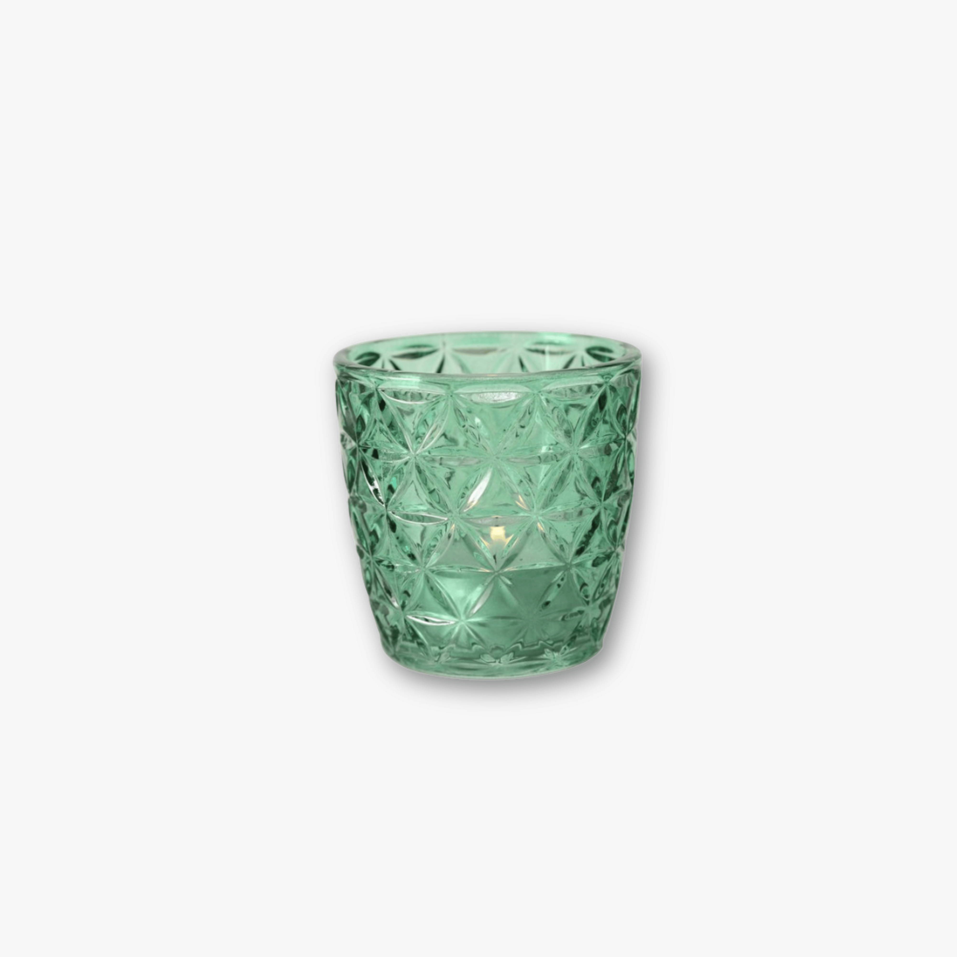 Teelichtgläser 4er Set - Struktur Mix Salbeigrün