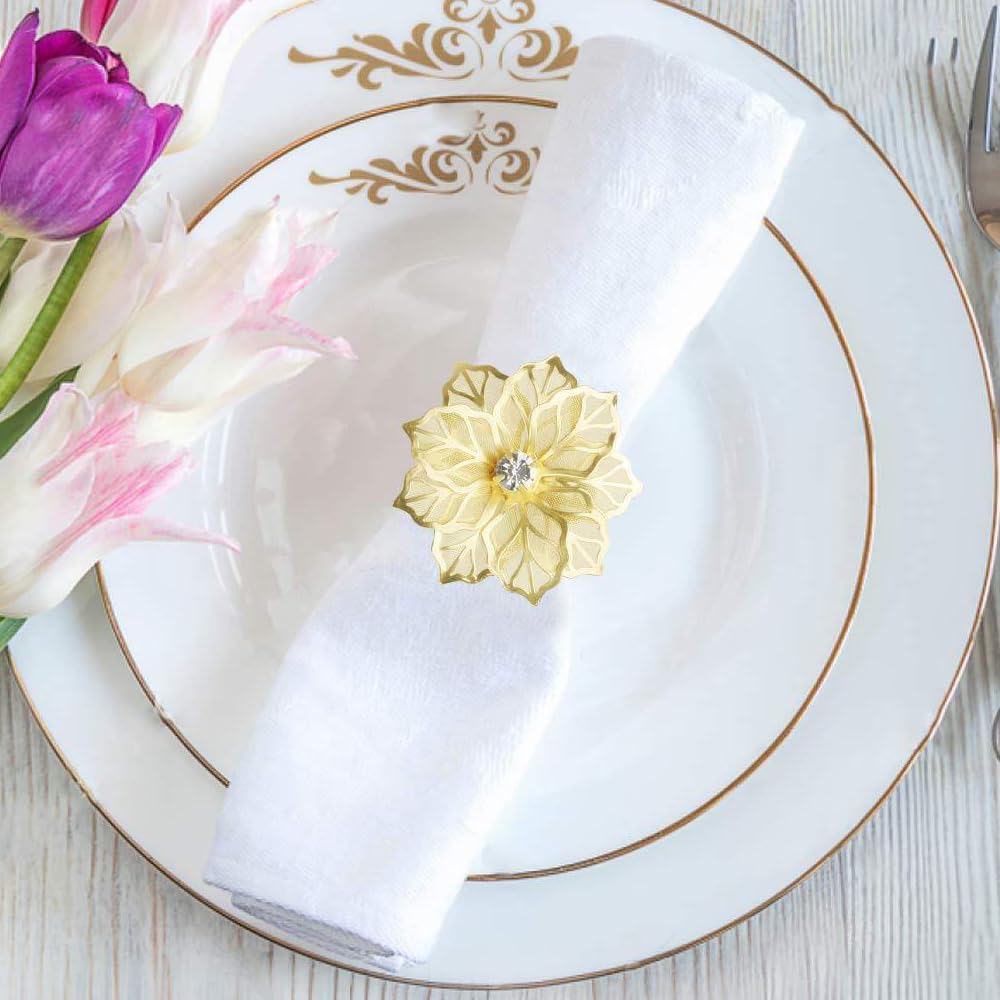 Serviettenring - Blume Strass Gold