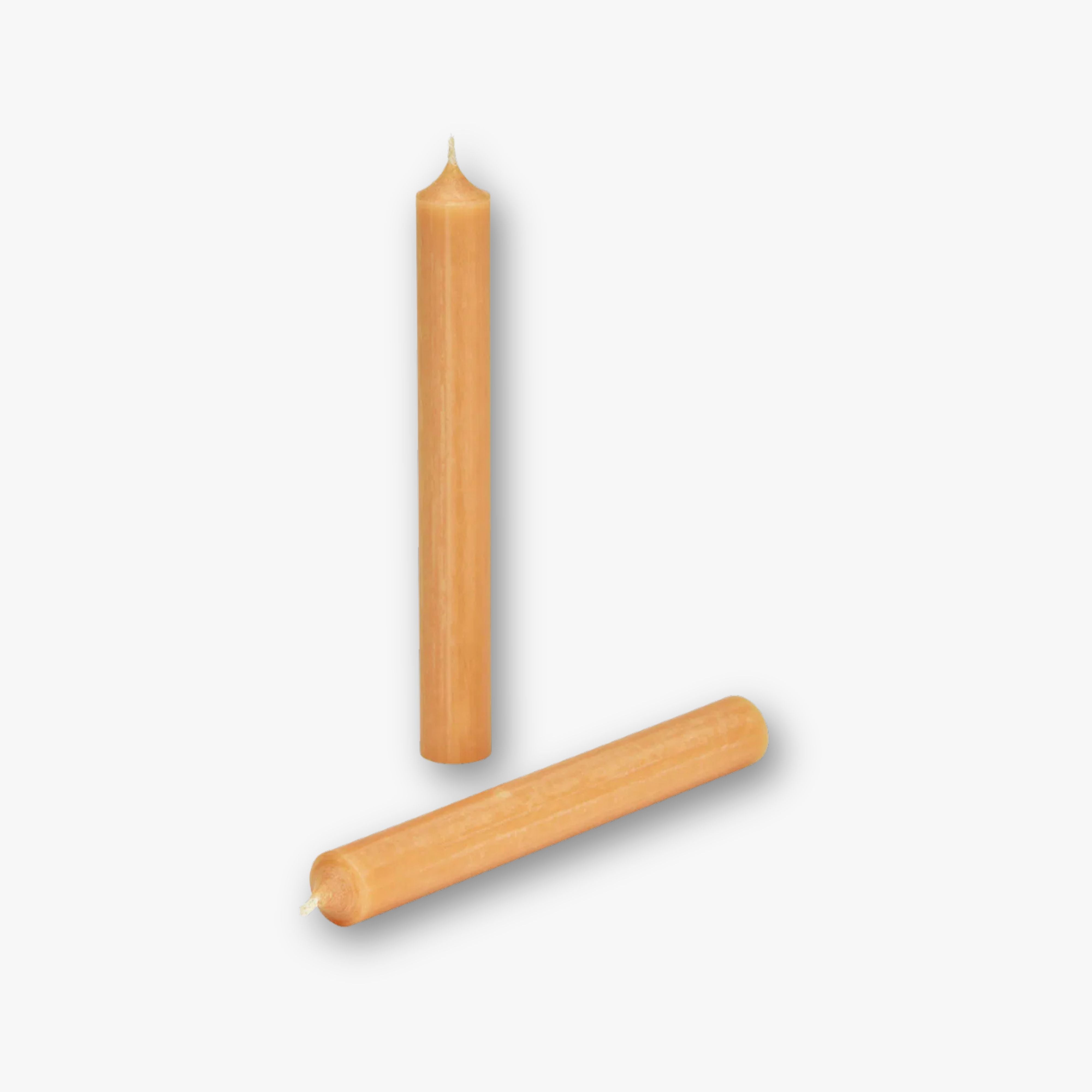 Stabkerze Echtwachs - Goldgelb 18 cm (tropffrei)