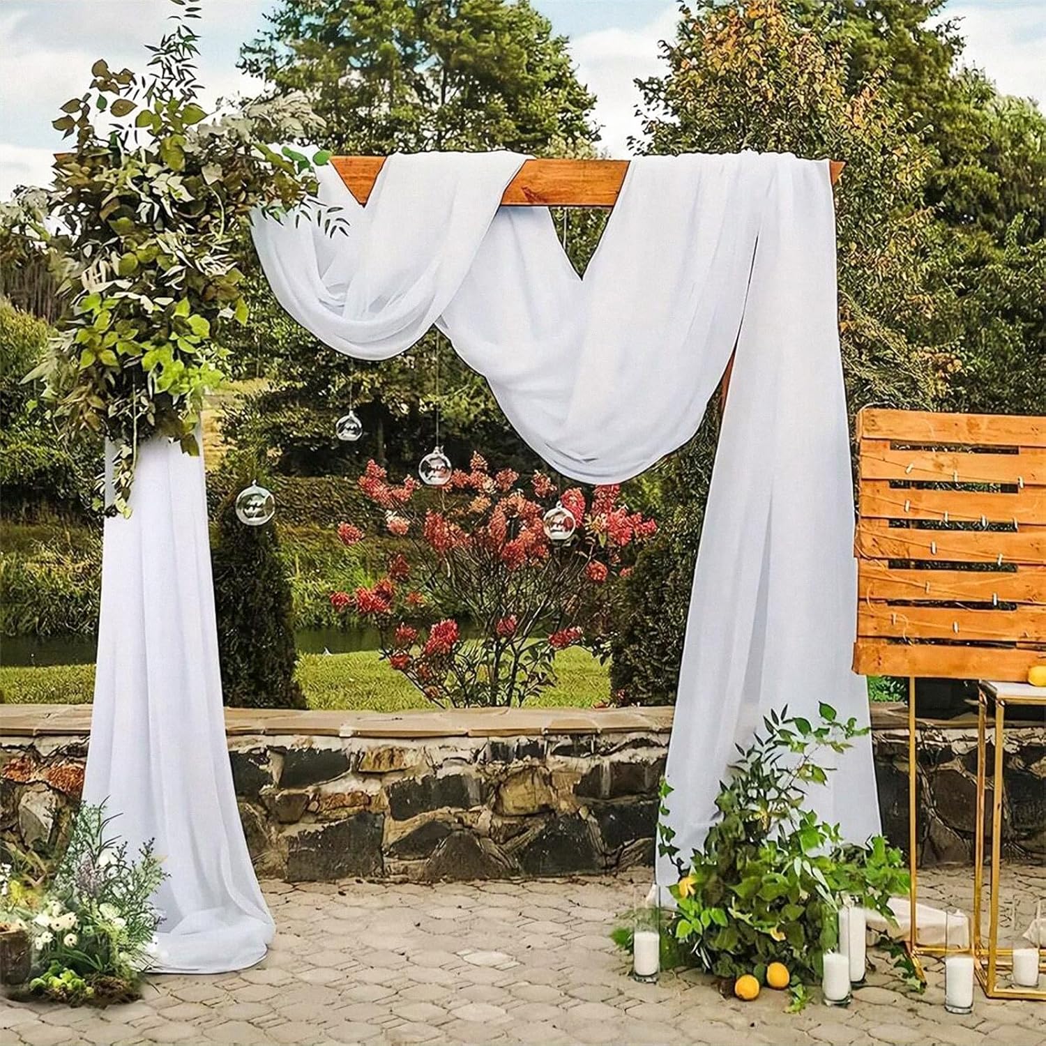 Stoff für Traubogen - Weiß Chiffon 5,50m