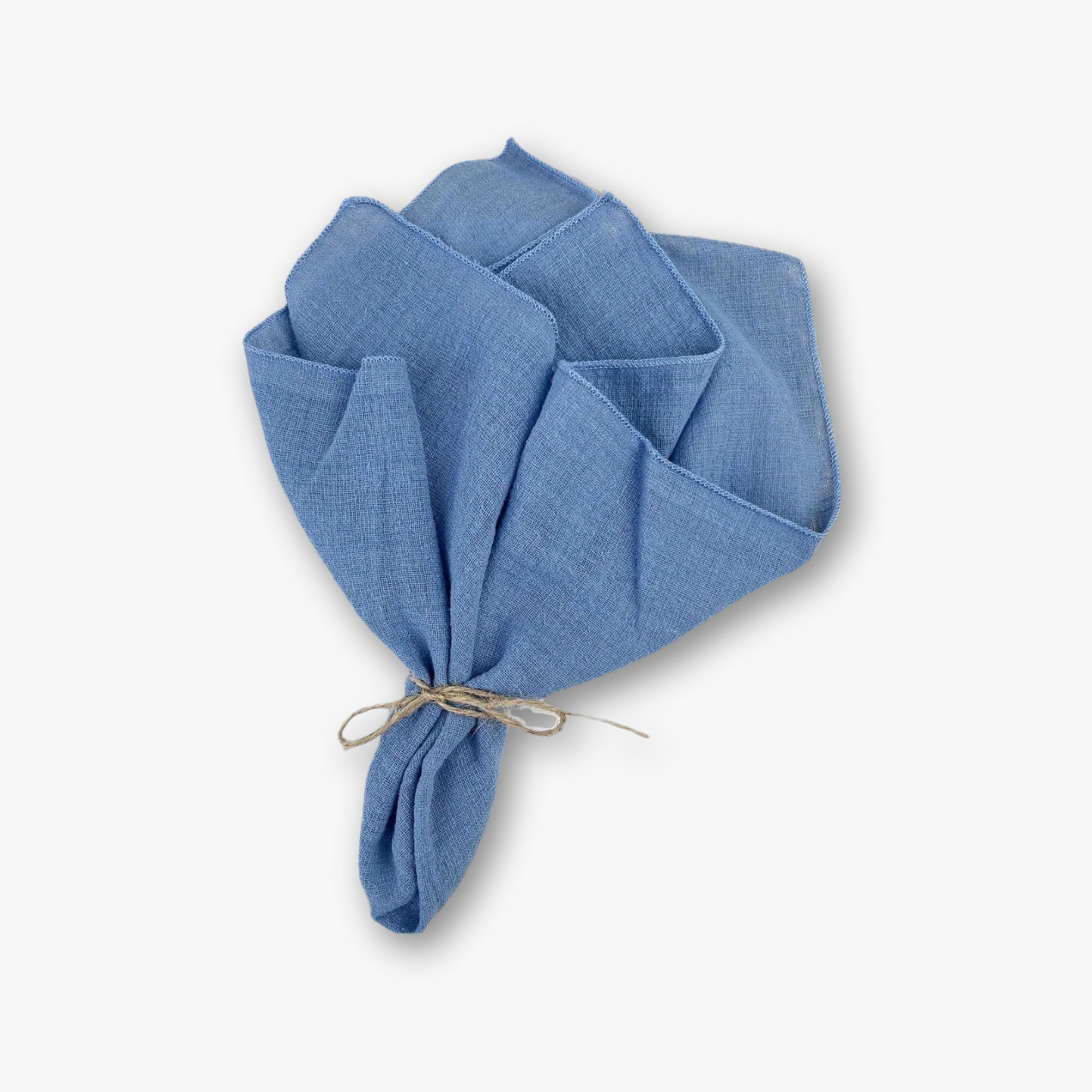 Stoffserviette Musselin - Struktur Blau