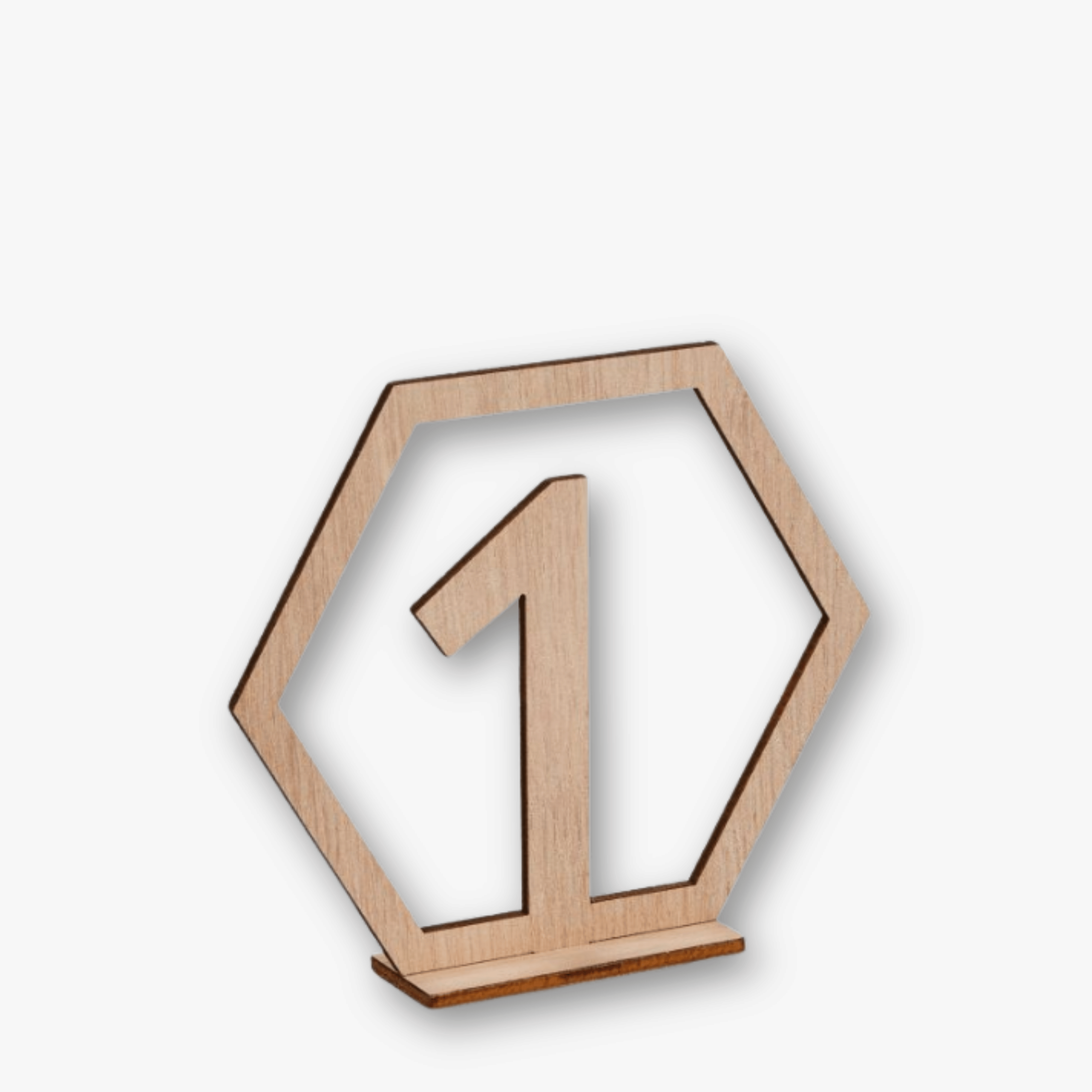 Tischnummern Holz - Hexagon (Set 1 - 20)