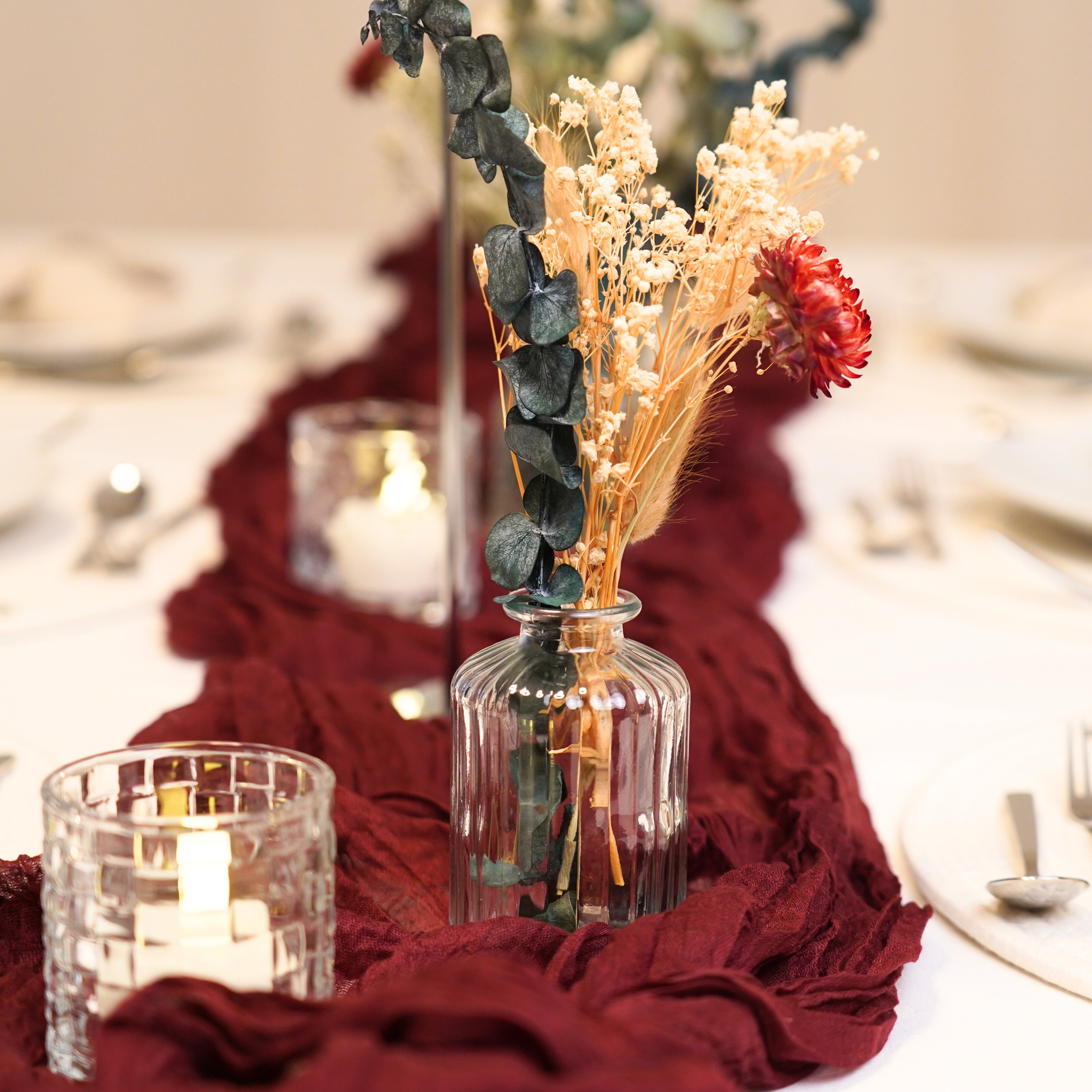 Flaschenvasen Glas 2er Set - Mix Klar h10