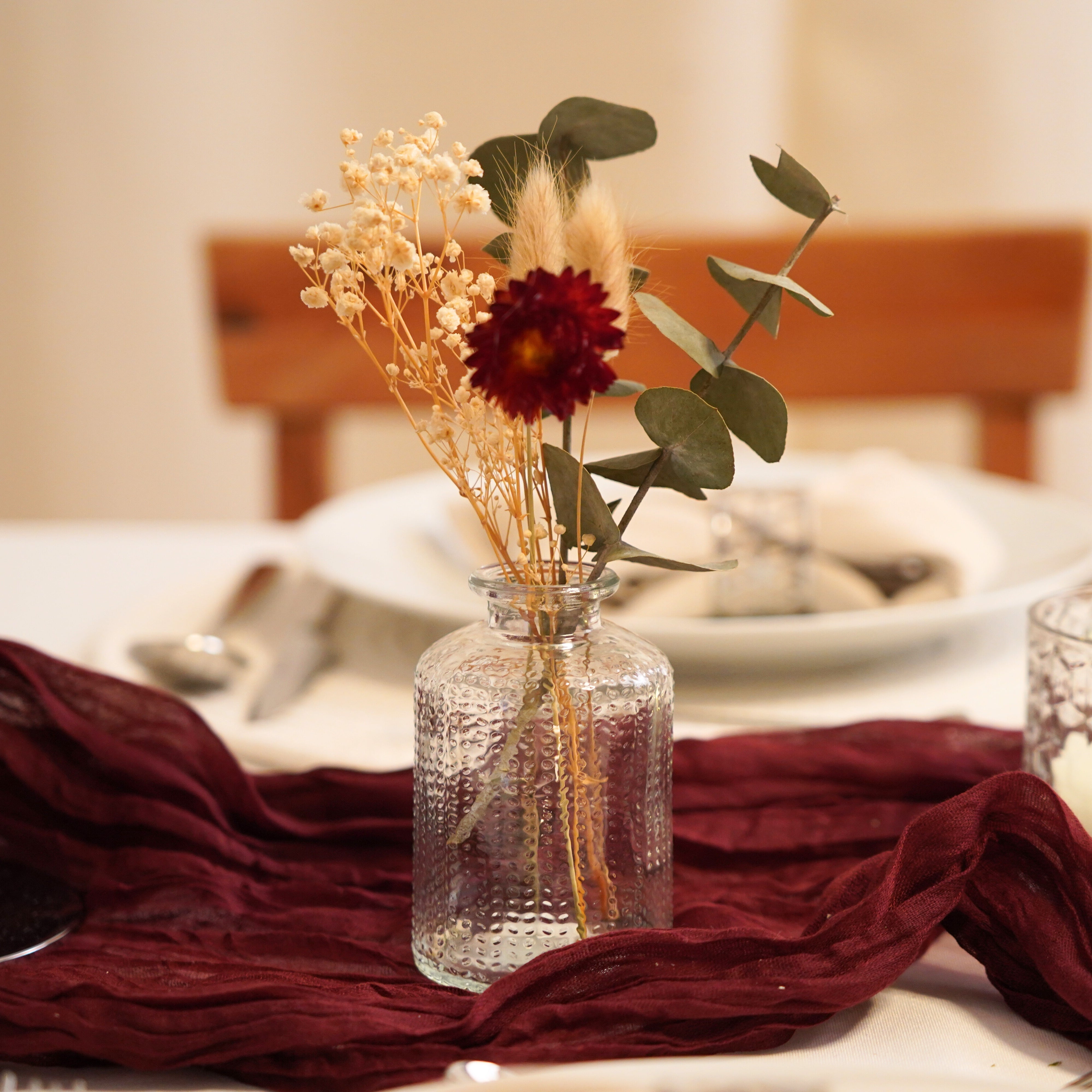 Flaschenvasen Glas 2er Set - Mix Klar h10