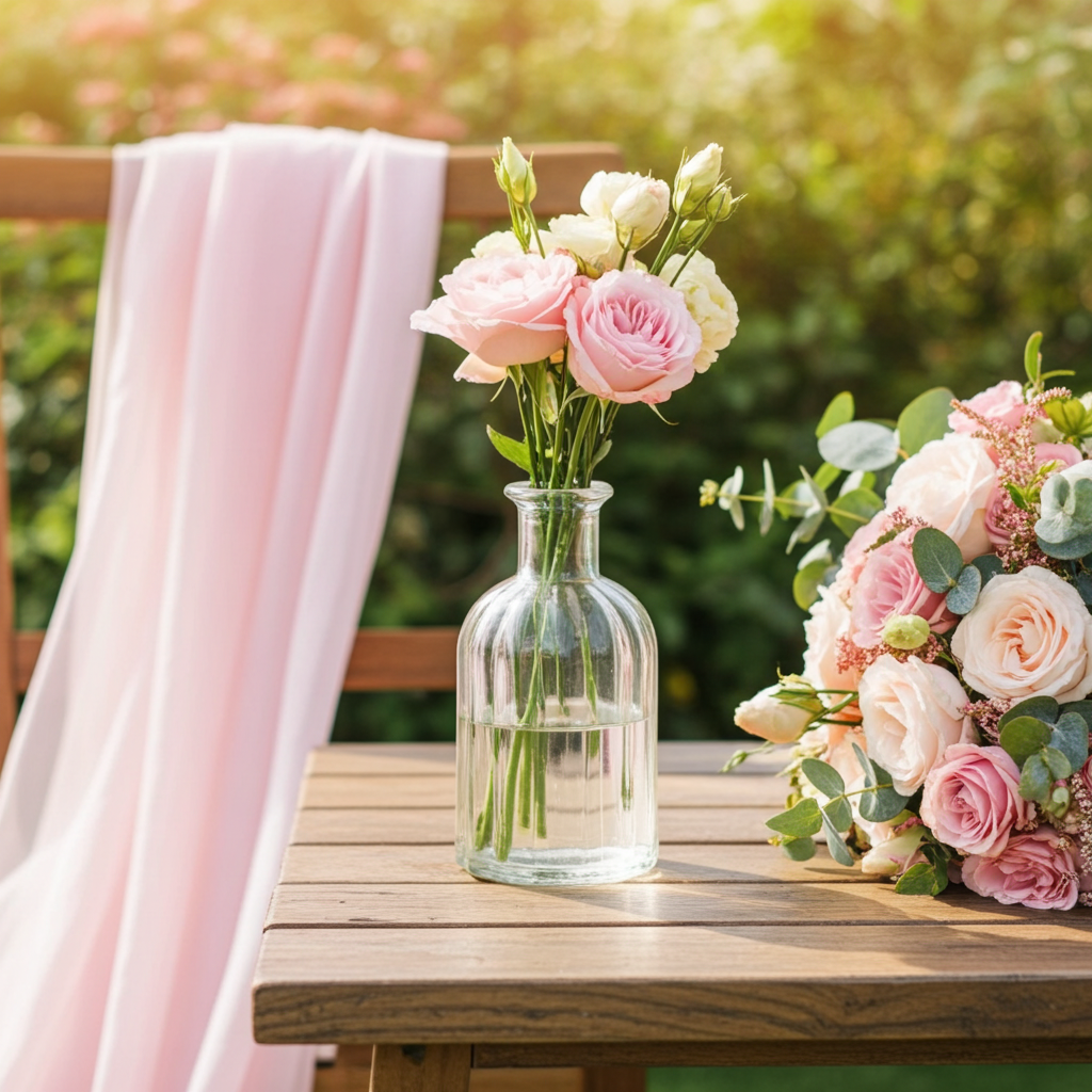 Flaschenvase Glas - Linear Klar h14