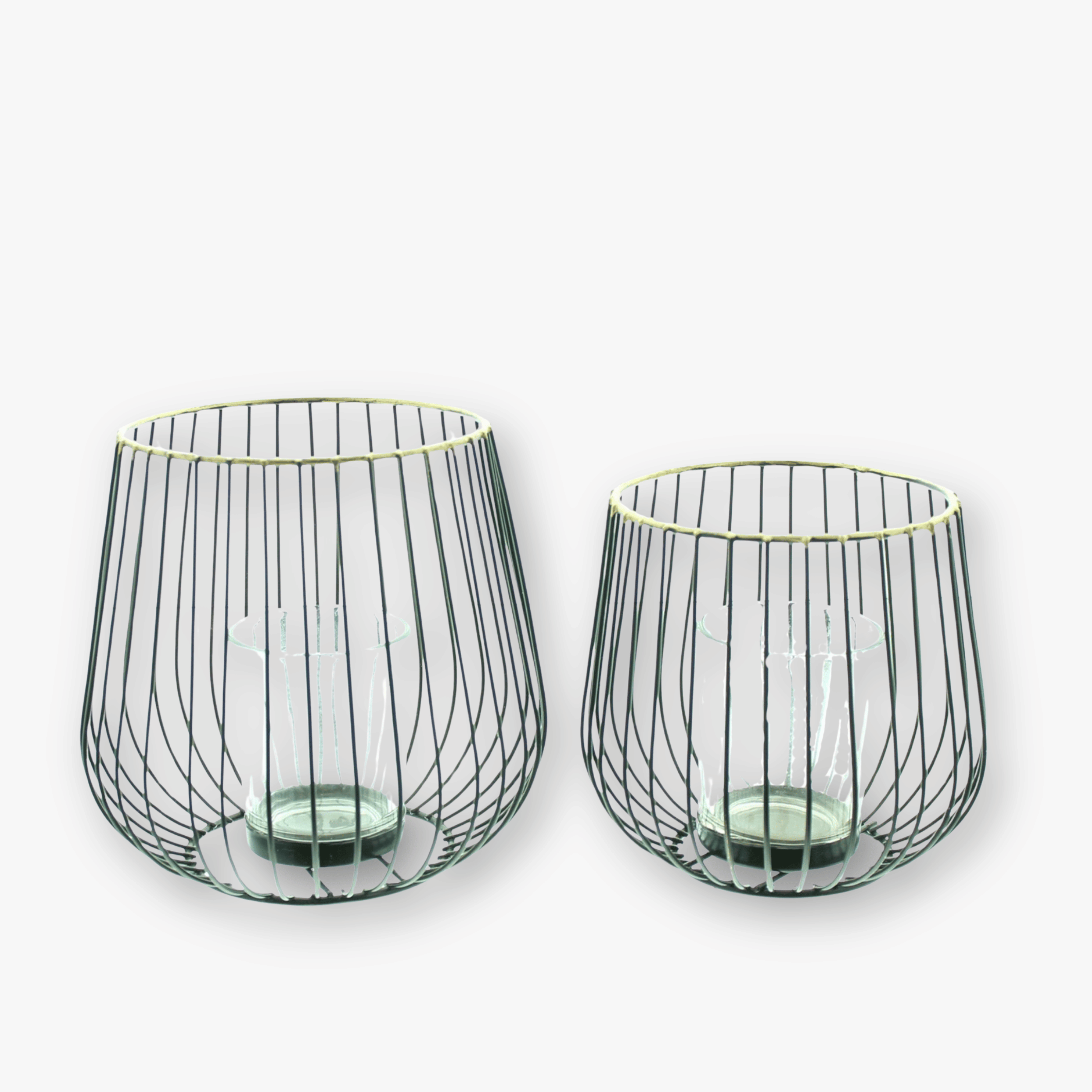 Windlicht Draht - Modern 2er-Set (groß & klein)