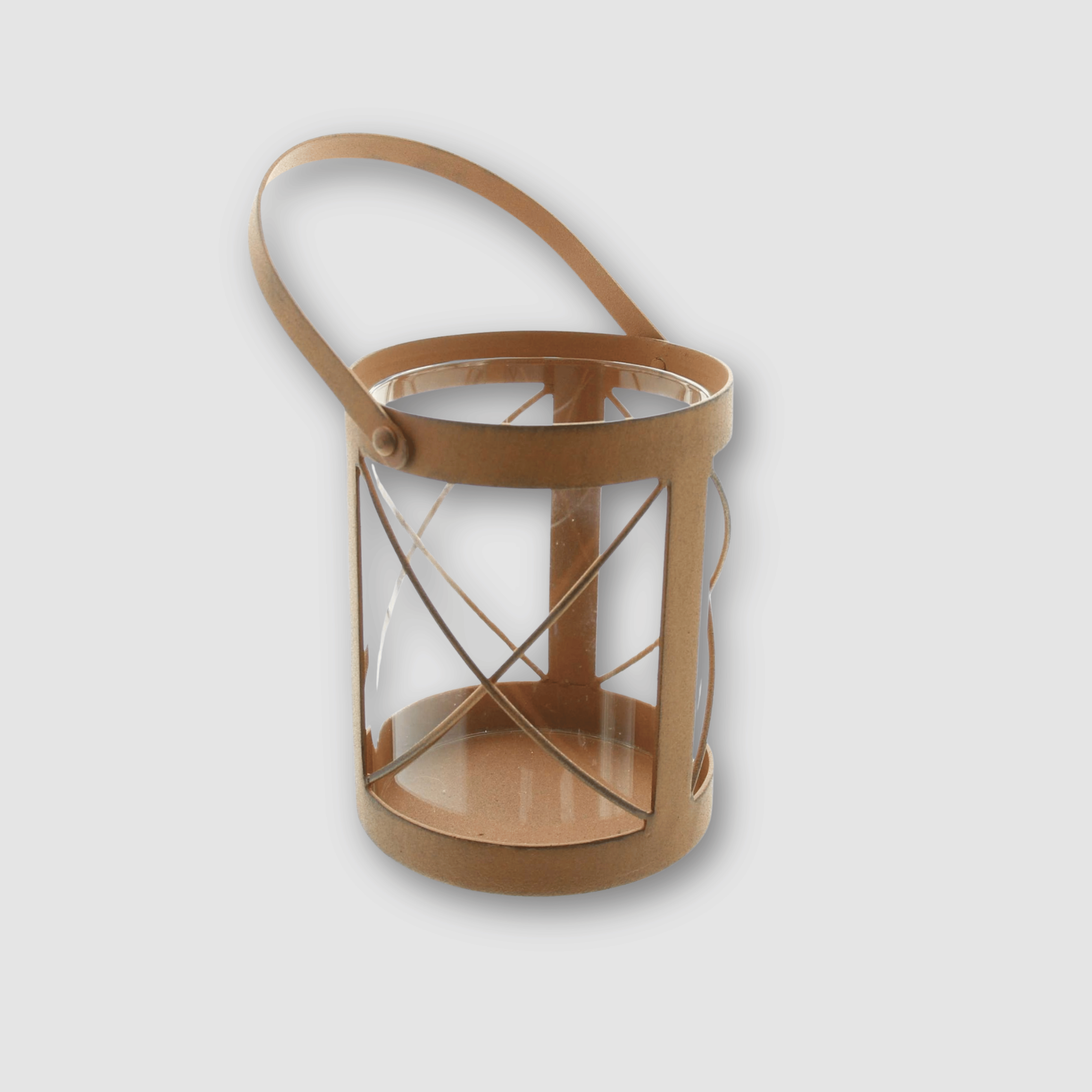 Windlicht Rustikal - Glas Metall Rost