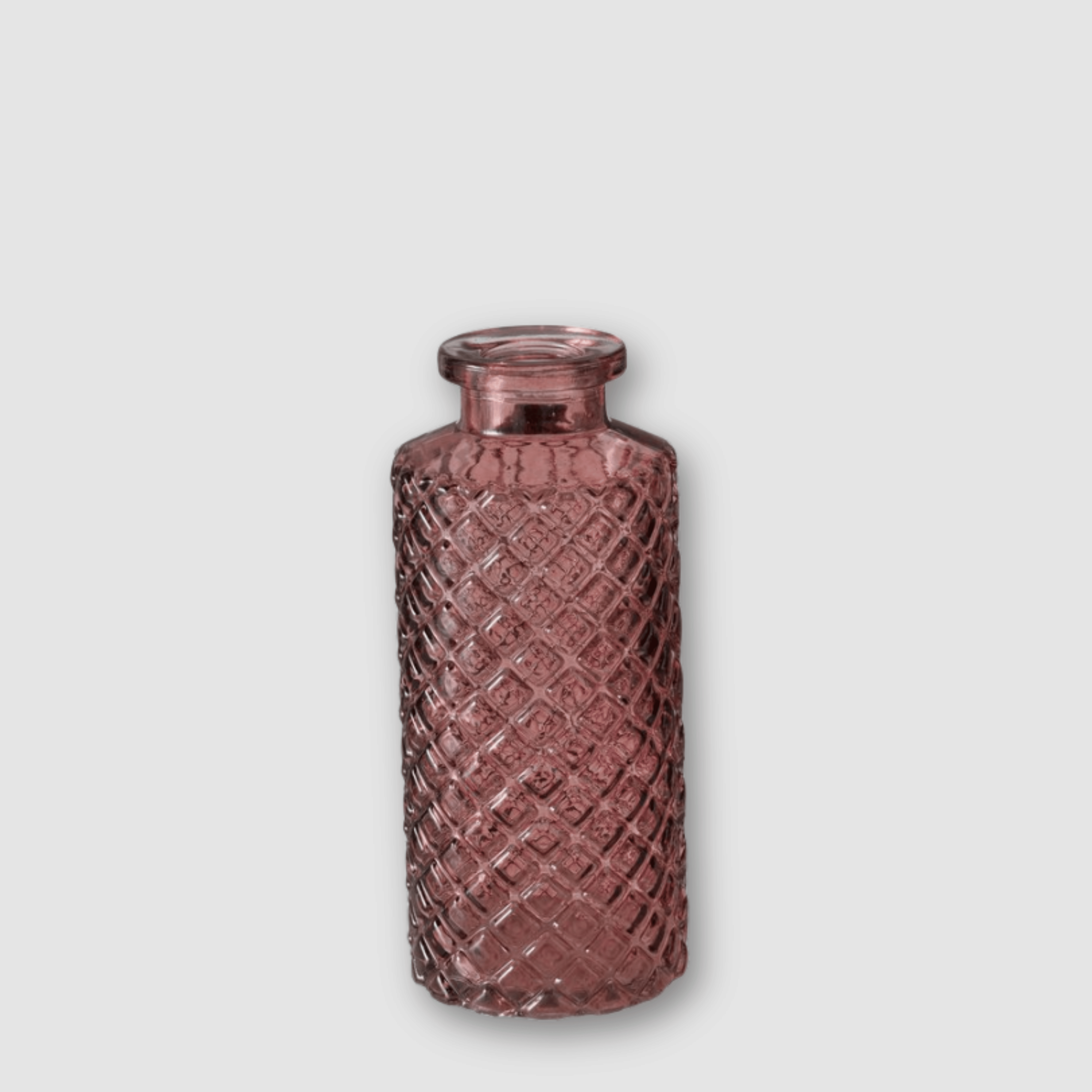 Flaschenvase Glas - Grid Altrosa h13