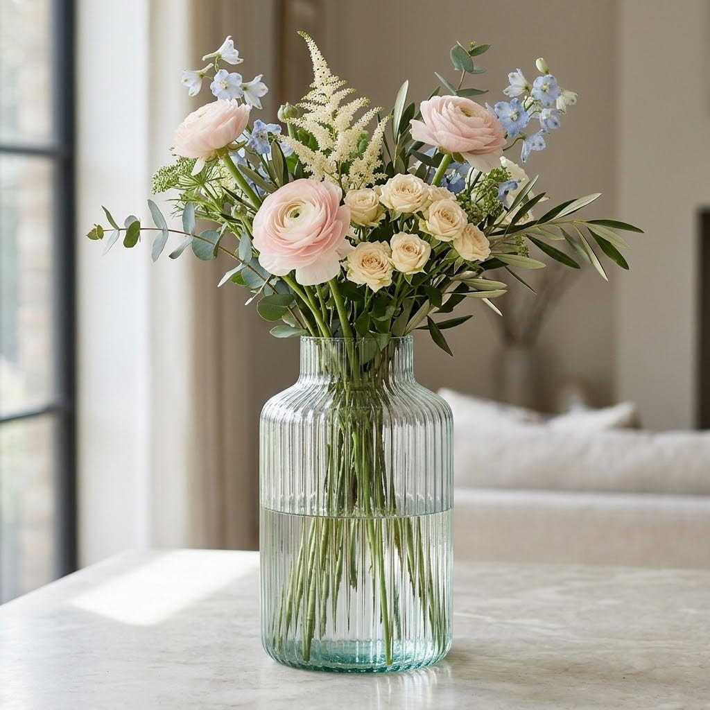 Vase Glas - Rille Klar h25