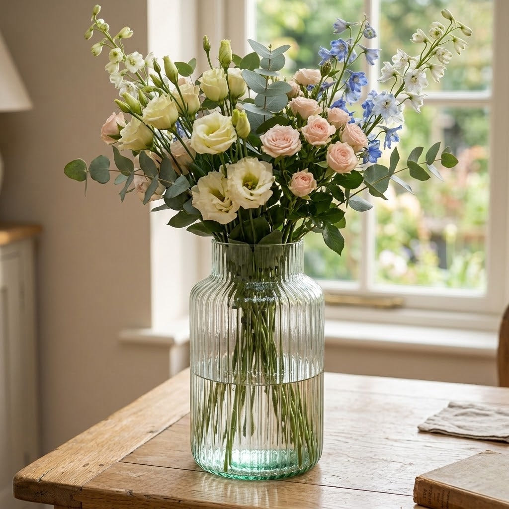 Vase Glas - Rille Klar h25