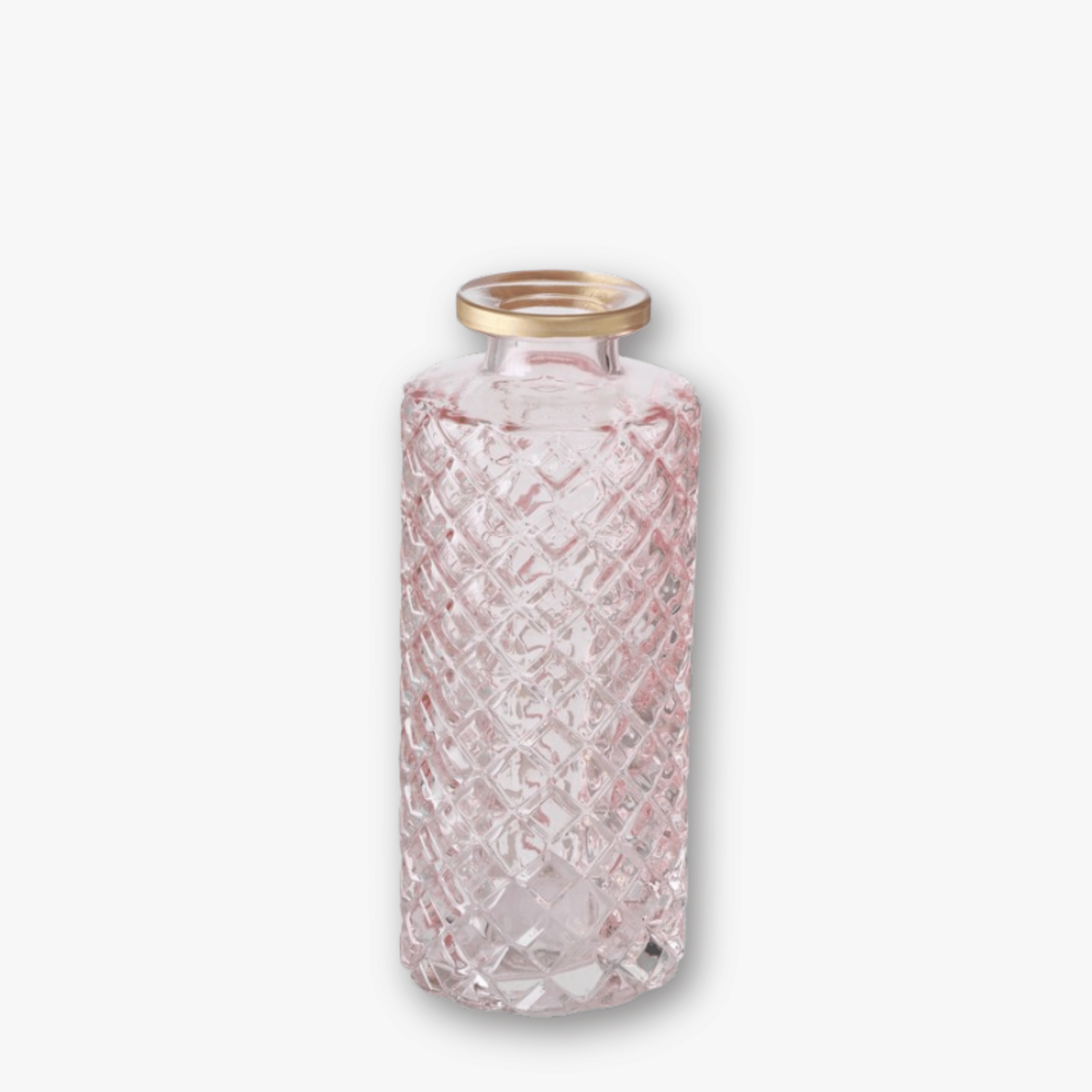 Flaschenvasen 3er Set - Struktur Mix Goldrand Rosé h13