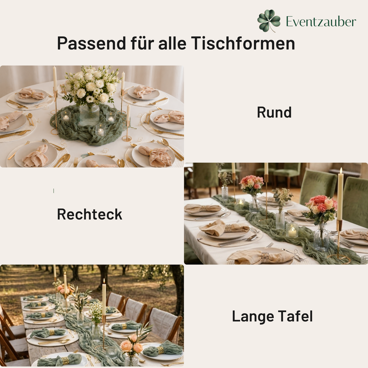 Tischläufer Musselin Käsetuch 90x300cm - Salbeigrün