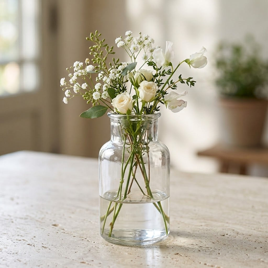 Flaschenvase Glas - Zylinder Klar h14