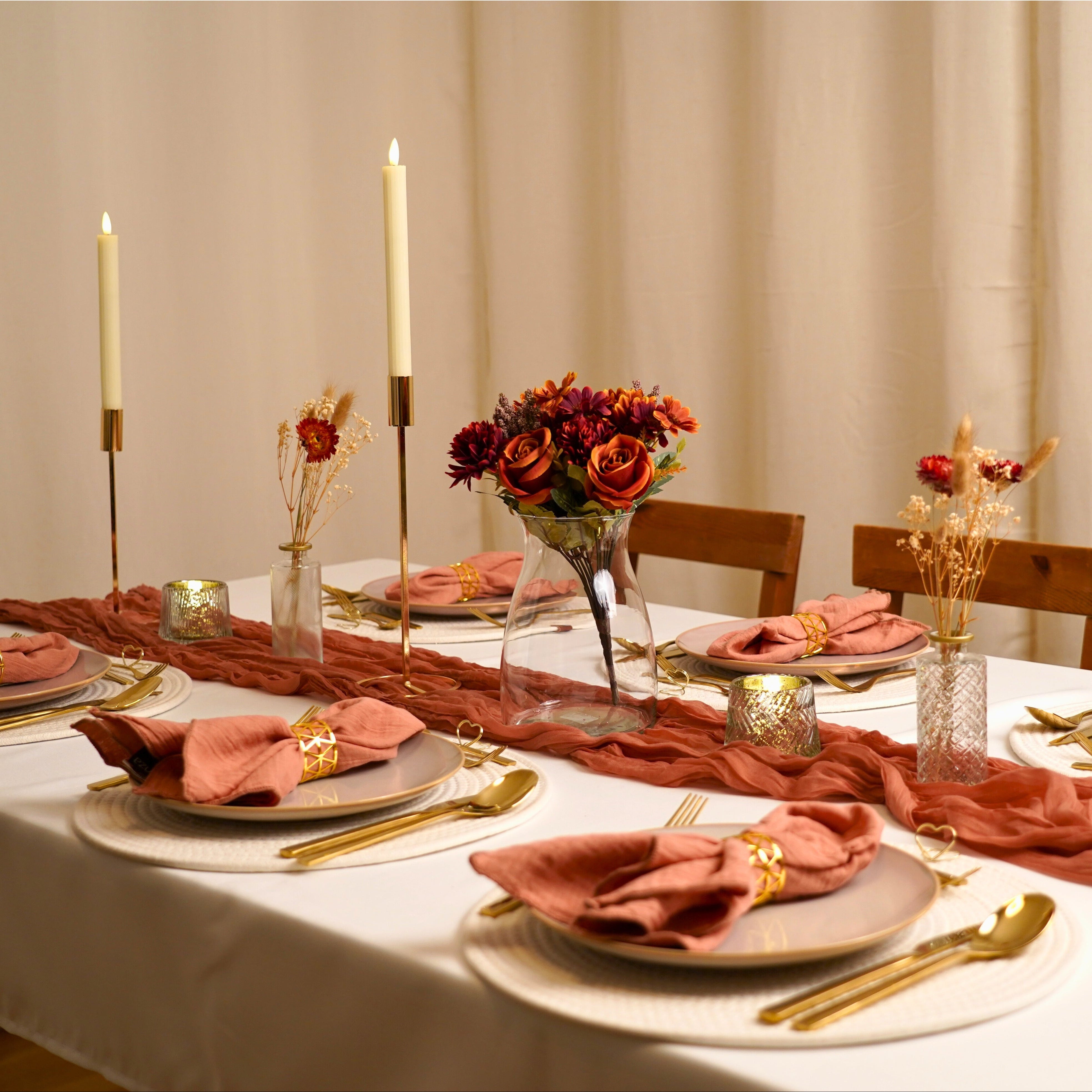 Tischdeko Paket Romantic Boho Gold