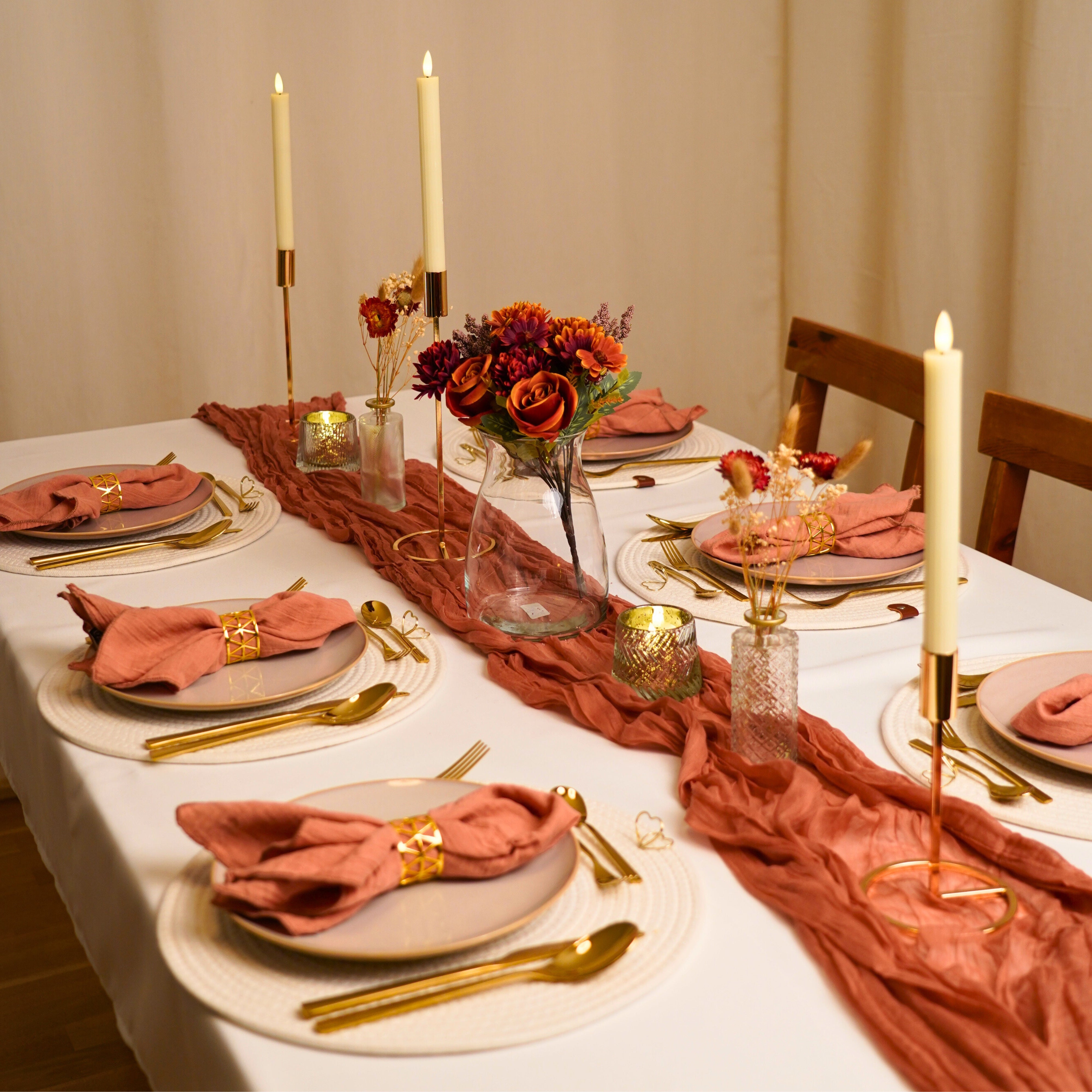 Tischdeko Paket Romantic Boho Gold