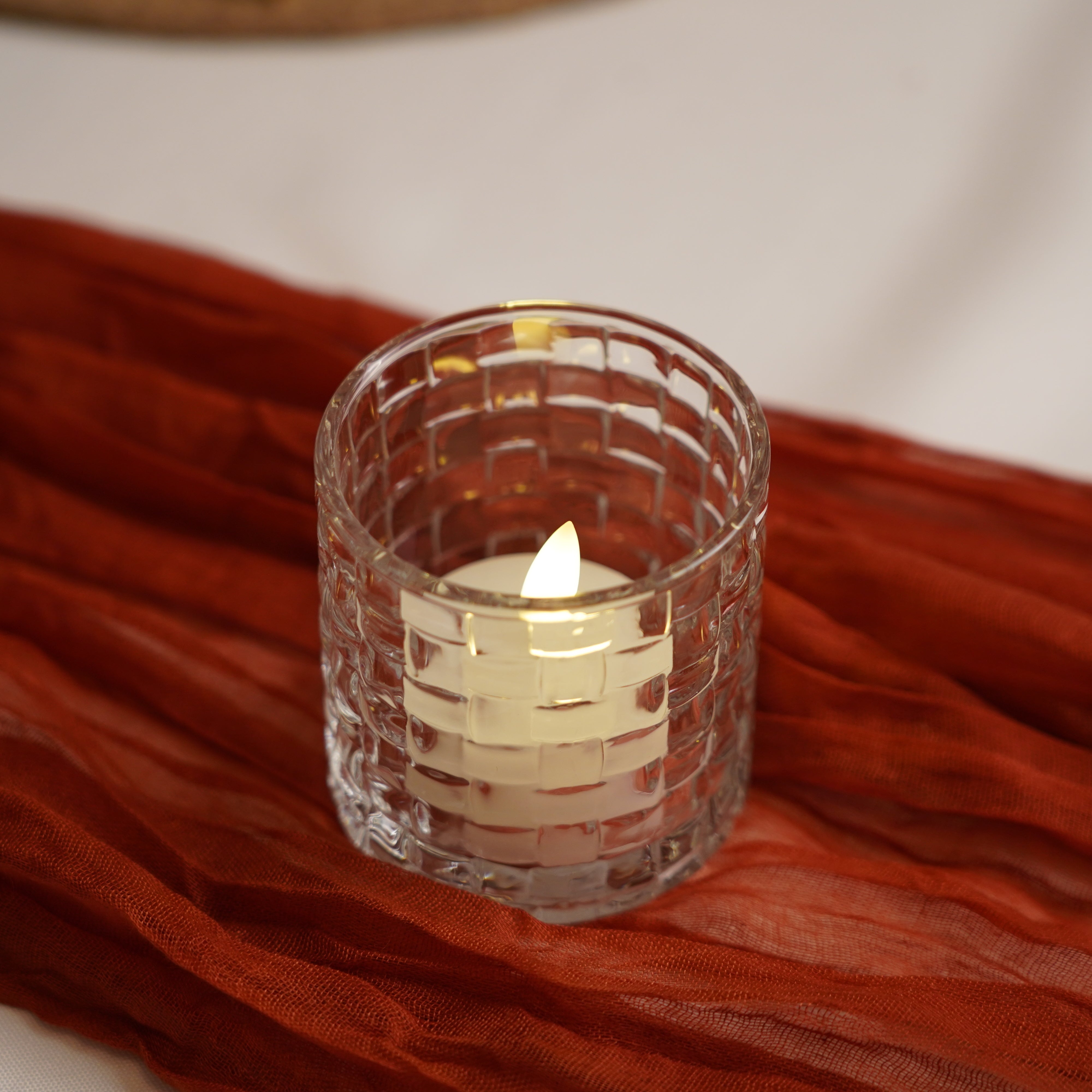 Teelichtgläser 3er Set - Struktur Mix Klar