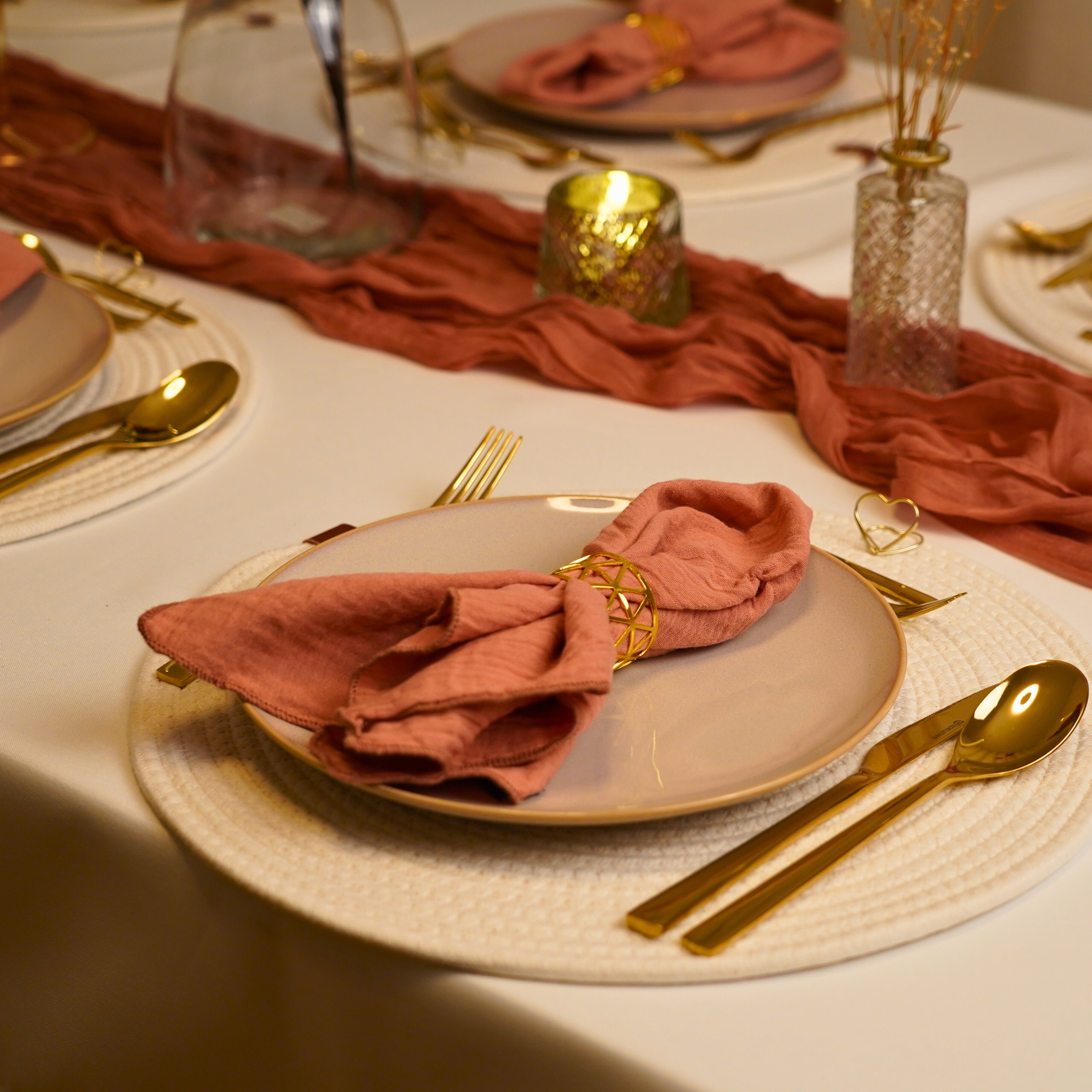 Tischdeko Paket Romantic Boho Gold