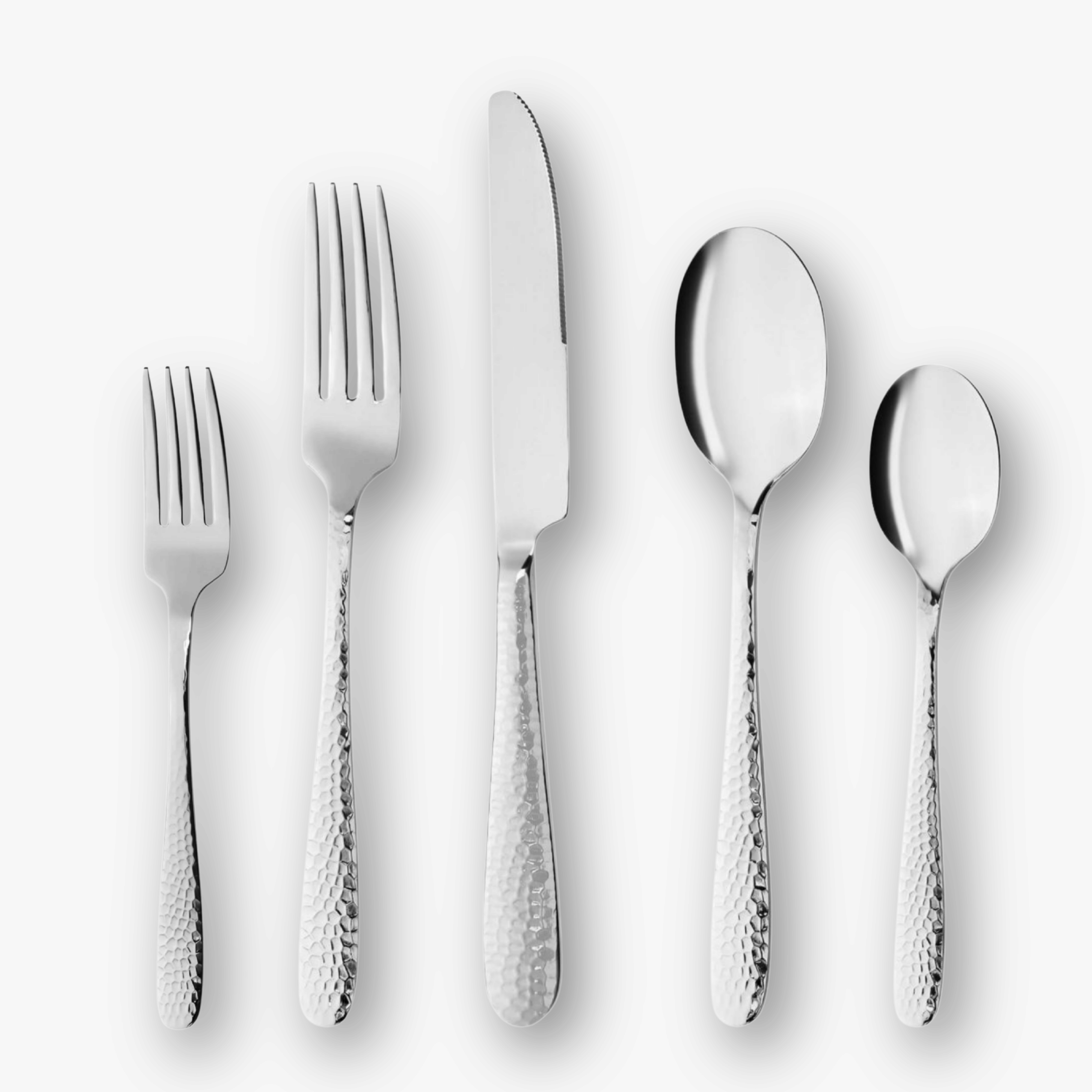 Silbernes Besteck - Set Textured