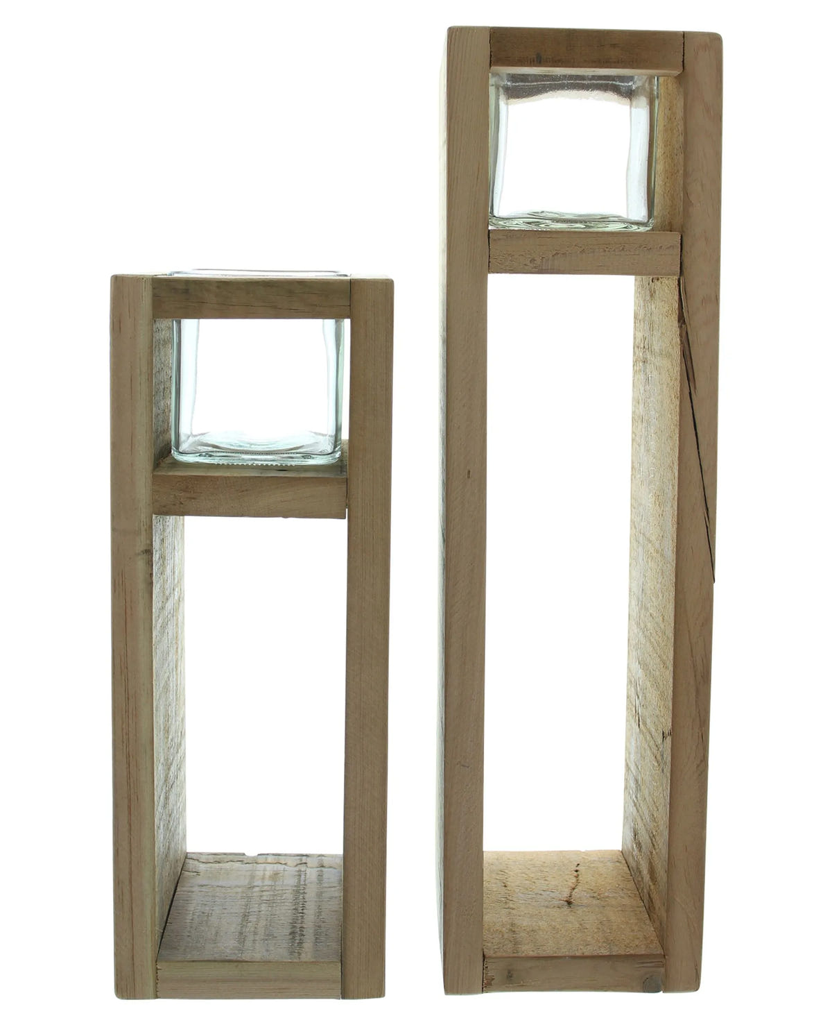 Windlichtsäule Holz Upcycling