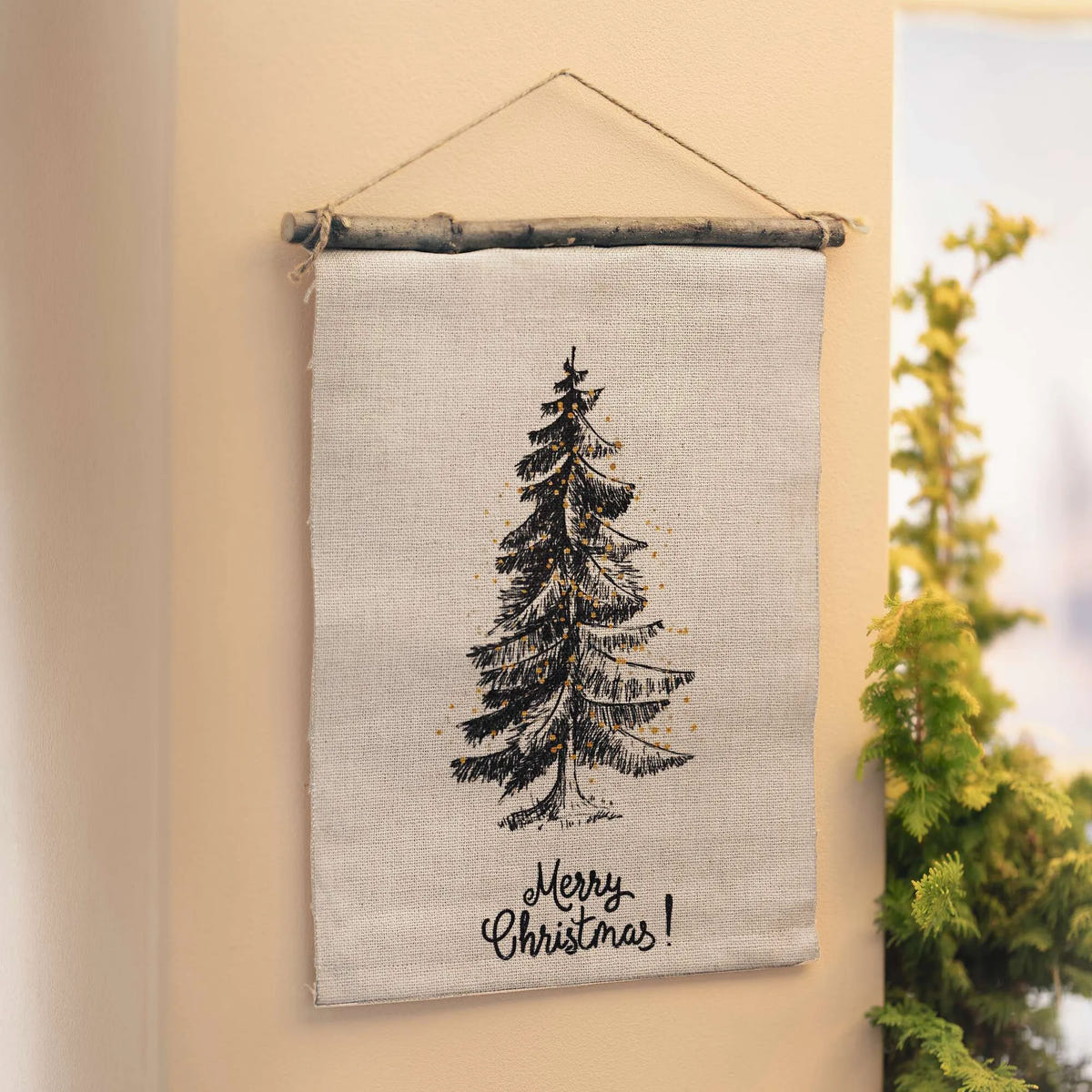 Wanddeko Merry Christmas Textilbild