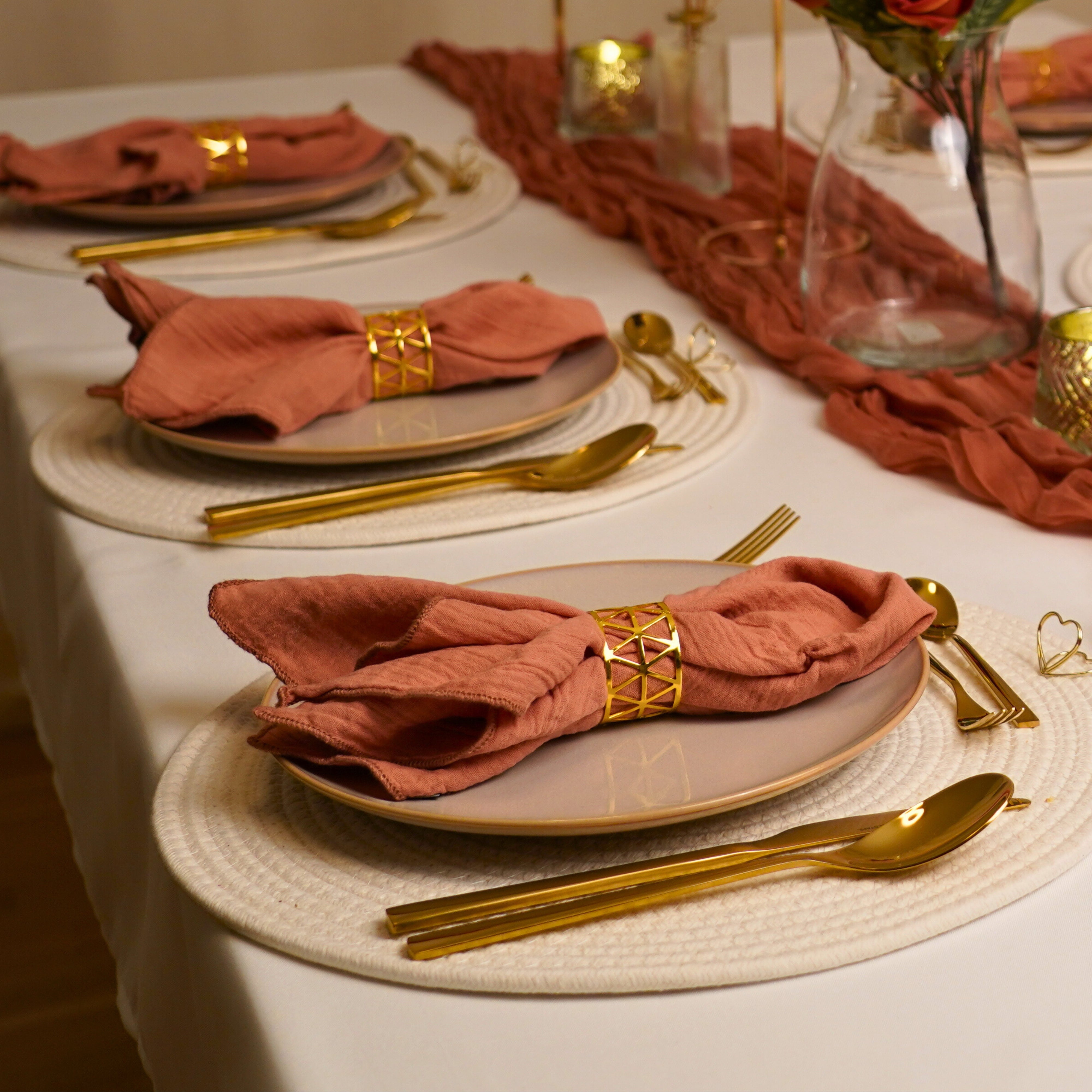 Tischdeko Paket Romantic Boho Gold