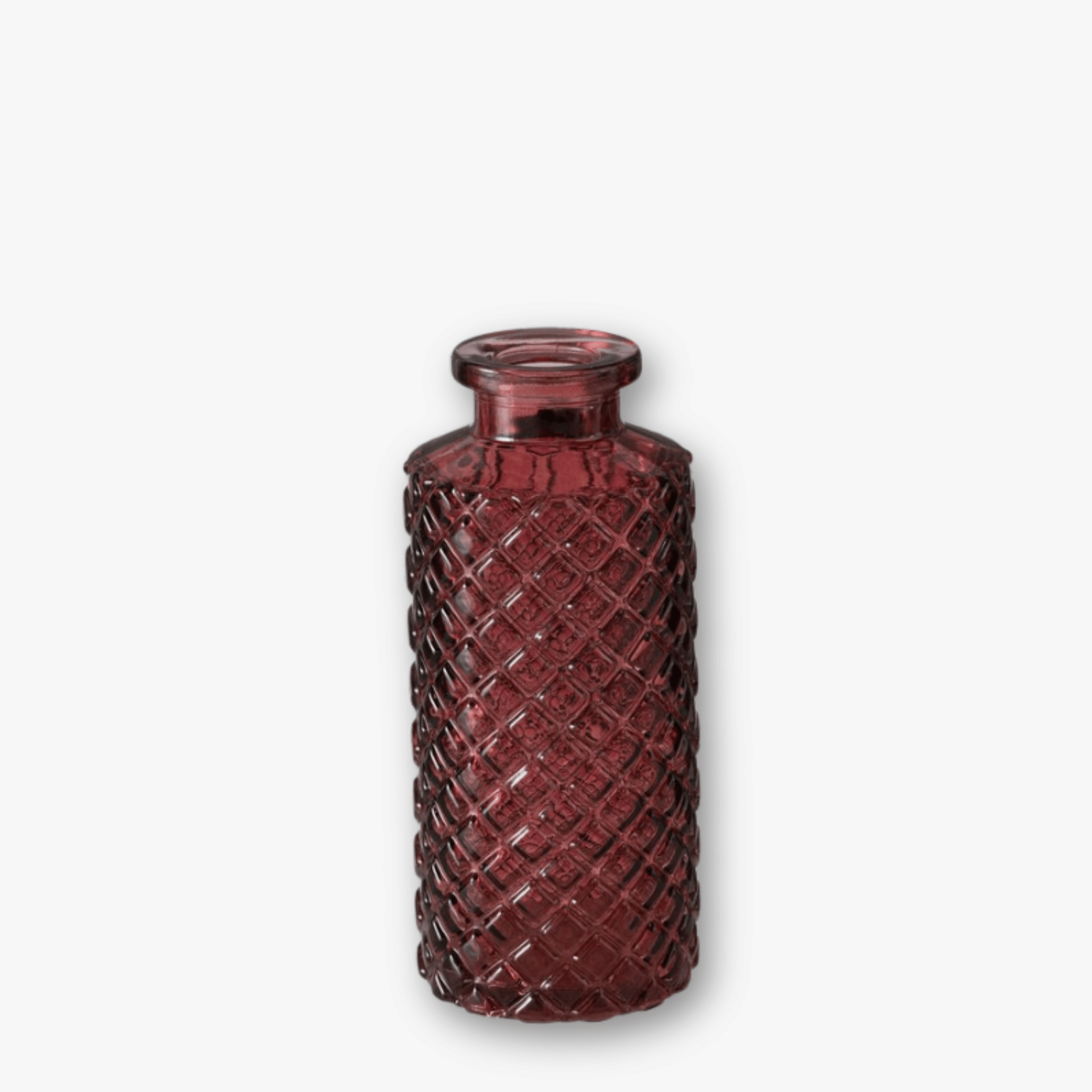 Flaschenvasen 4er Set - Struktur Mix Berry & Altrosa - h14