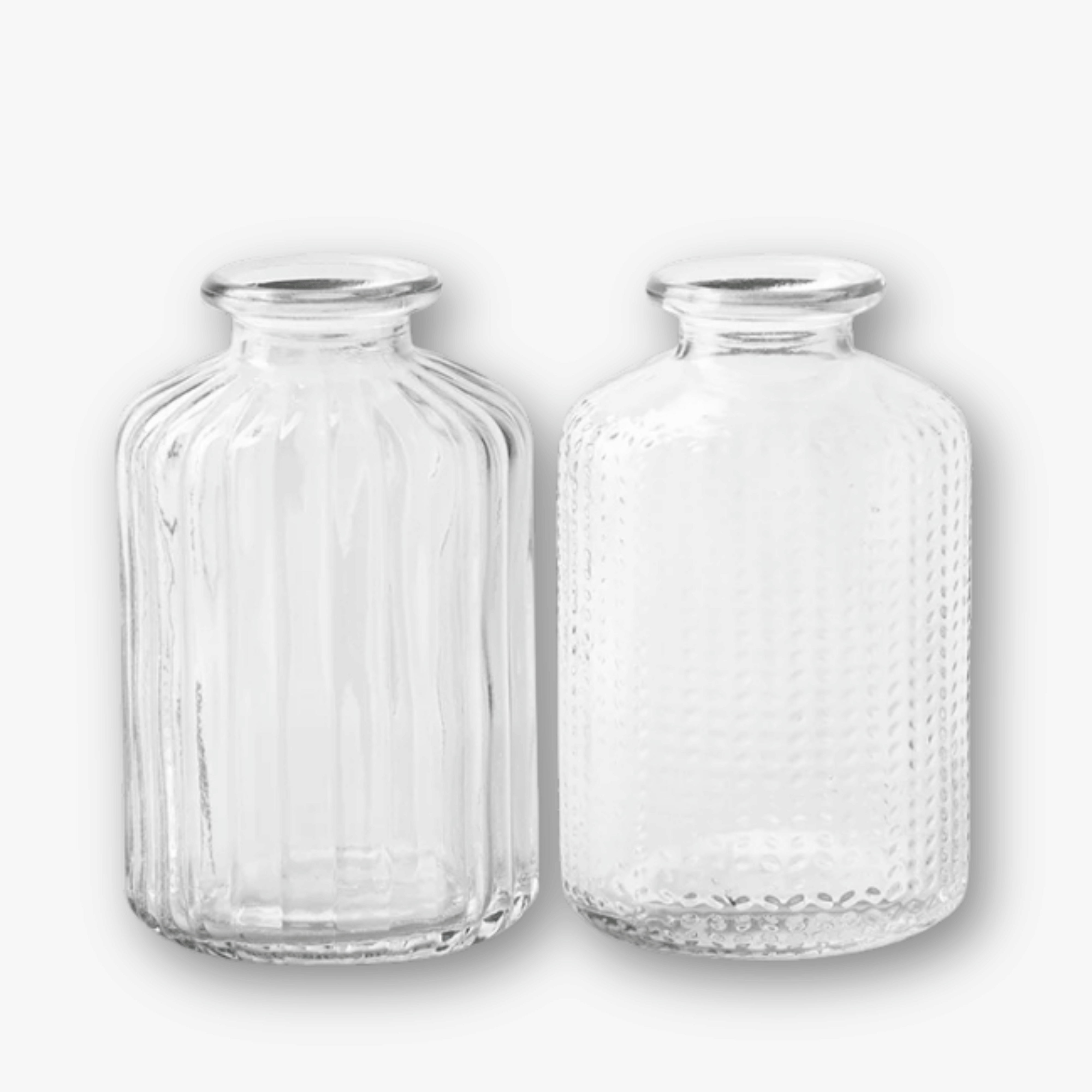 Flaschenvasen Glas 2er Set - Mix Klar h10