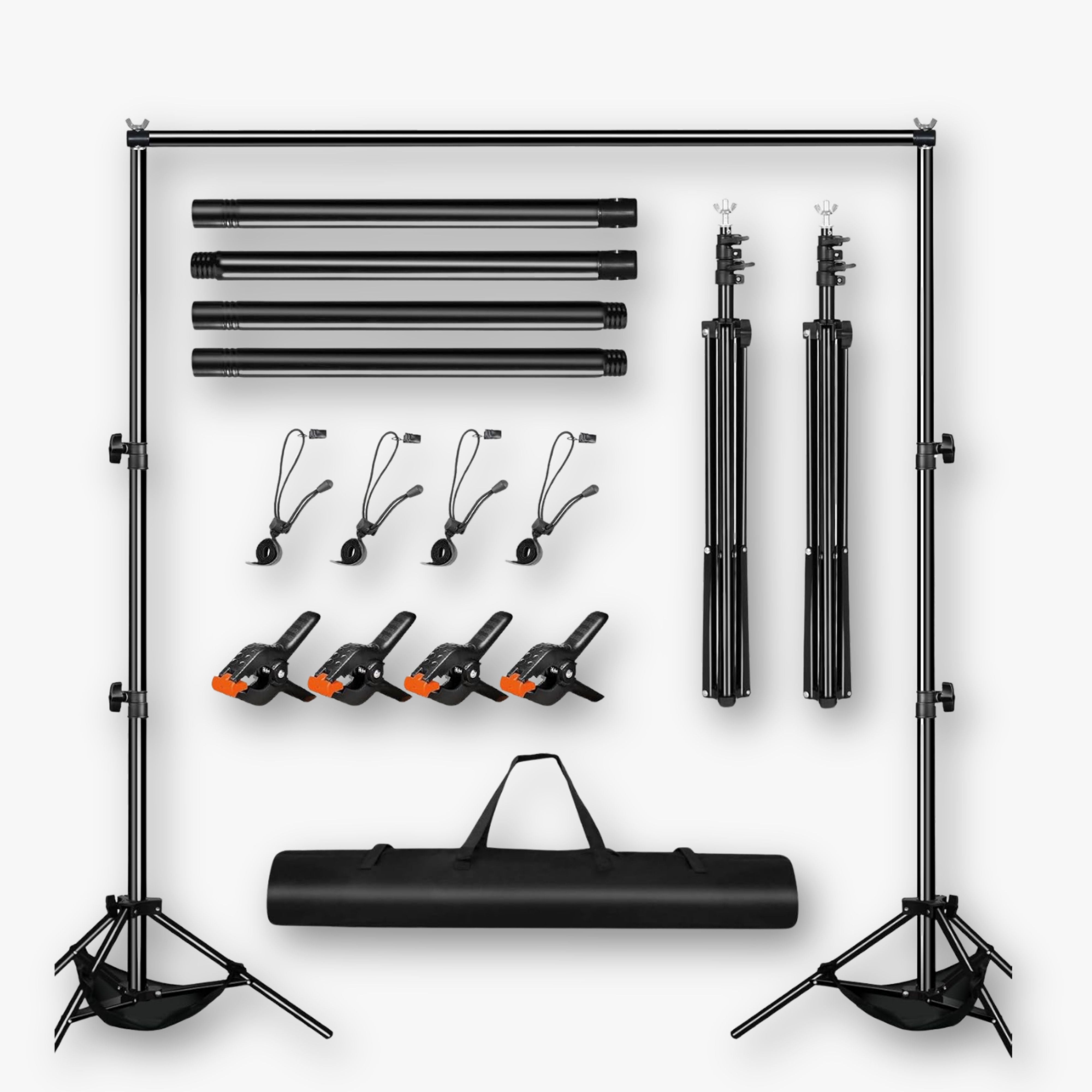 Fotohintergrund - Backdrop Stativ 3x2m schwarz