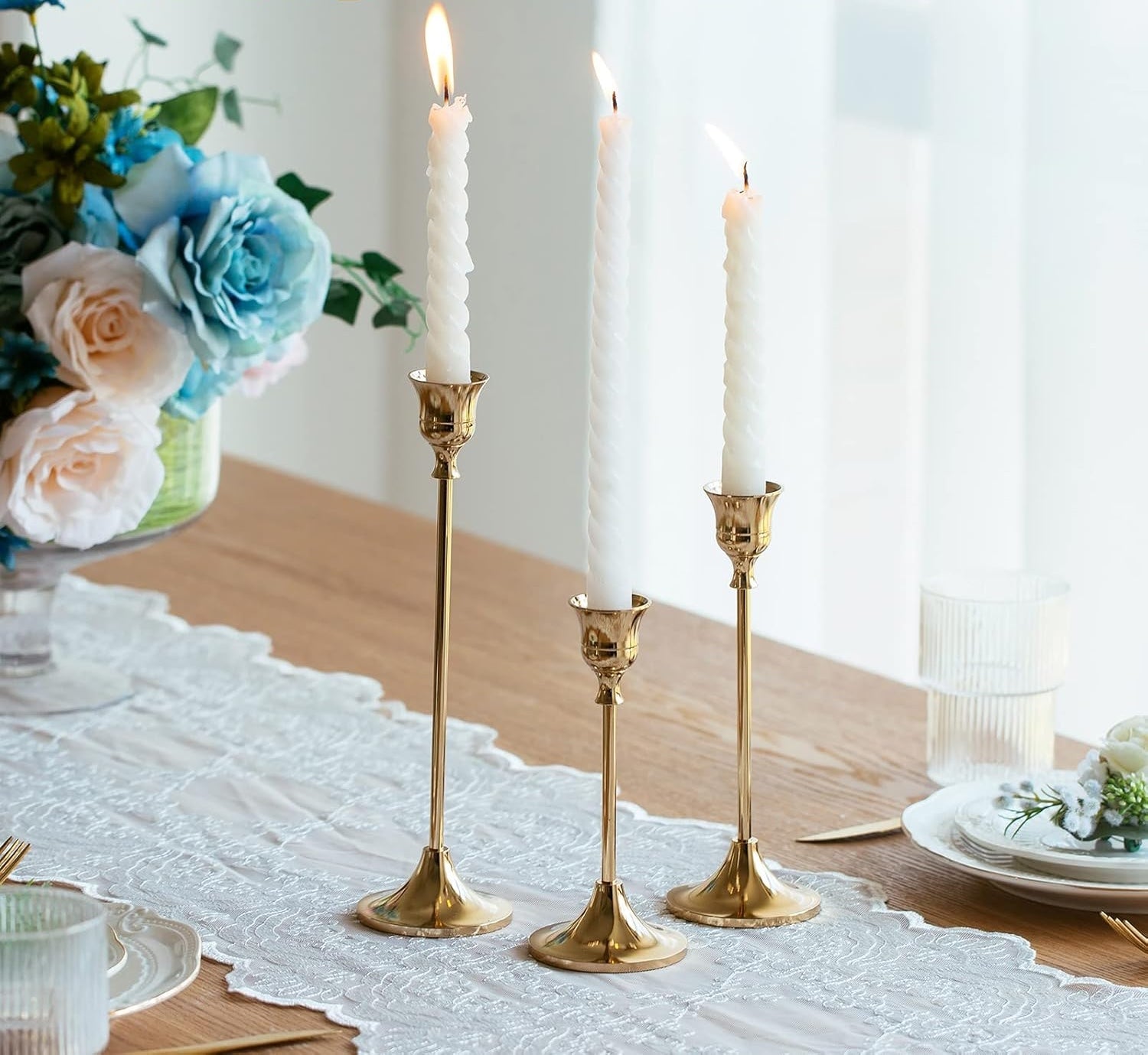 Kerzenständer Set - Vintage Messing (3-teilig)