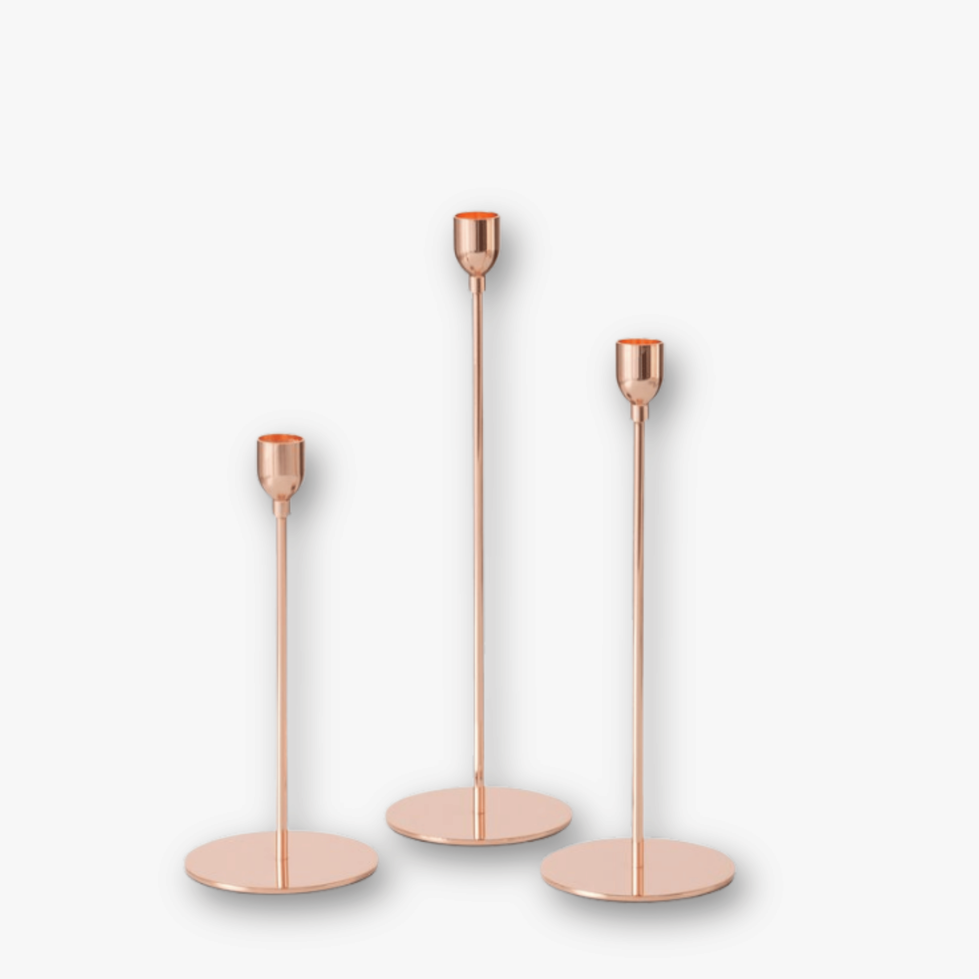 Kerzenständer Set Metall - Roségold (3-teilig)