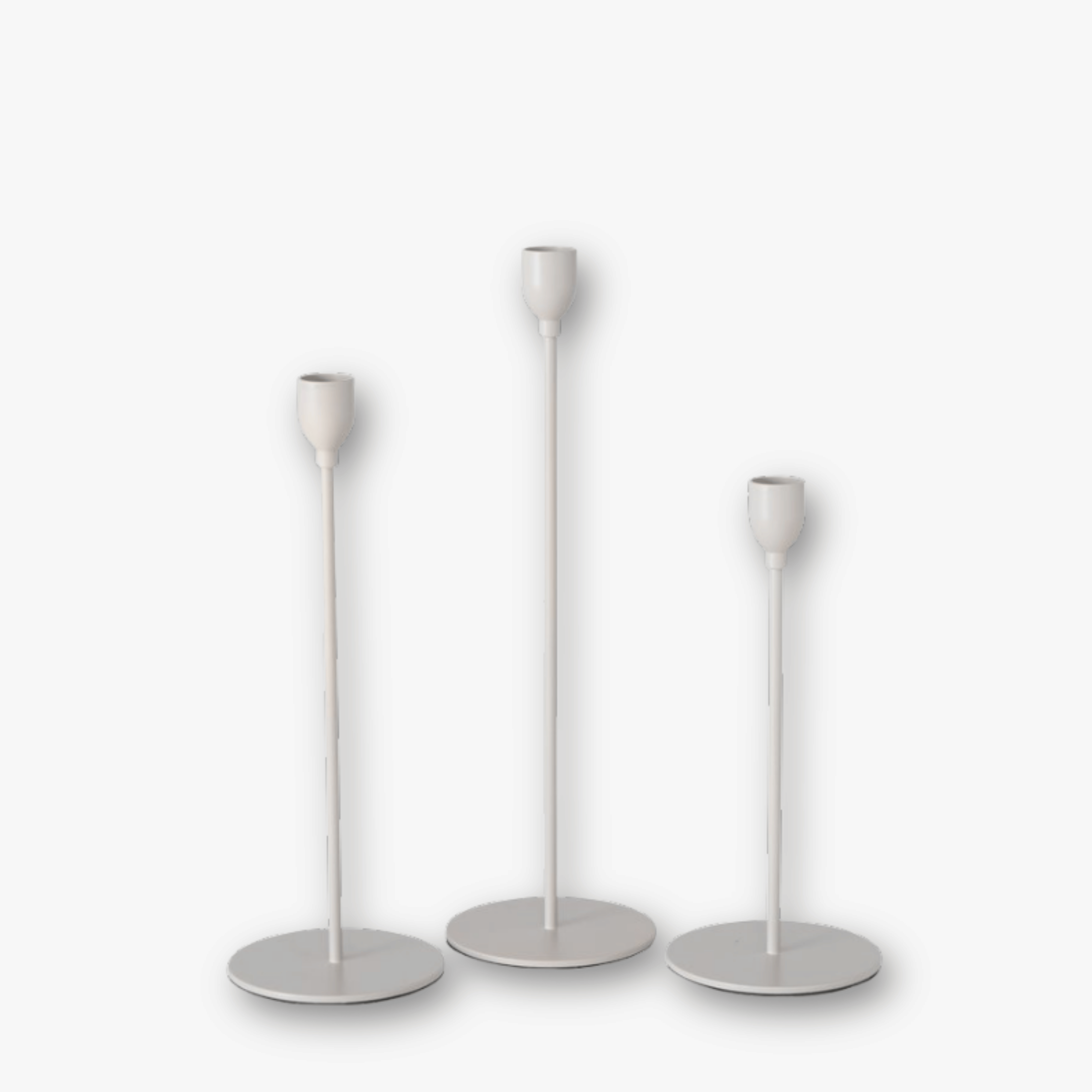 Kerzenständer Set Metall - Weiß Beige (3-teilig)