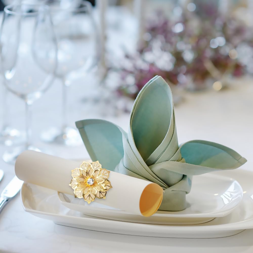 Serviettenring - Blume Strass Gold