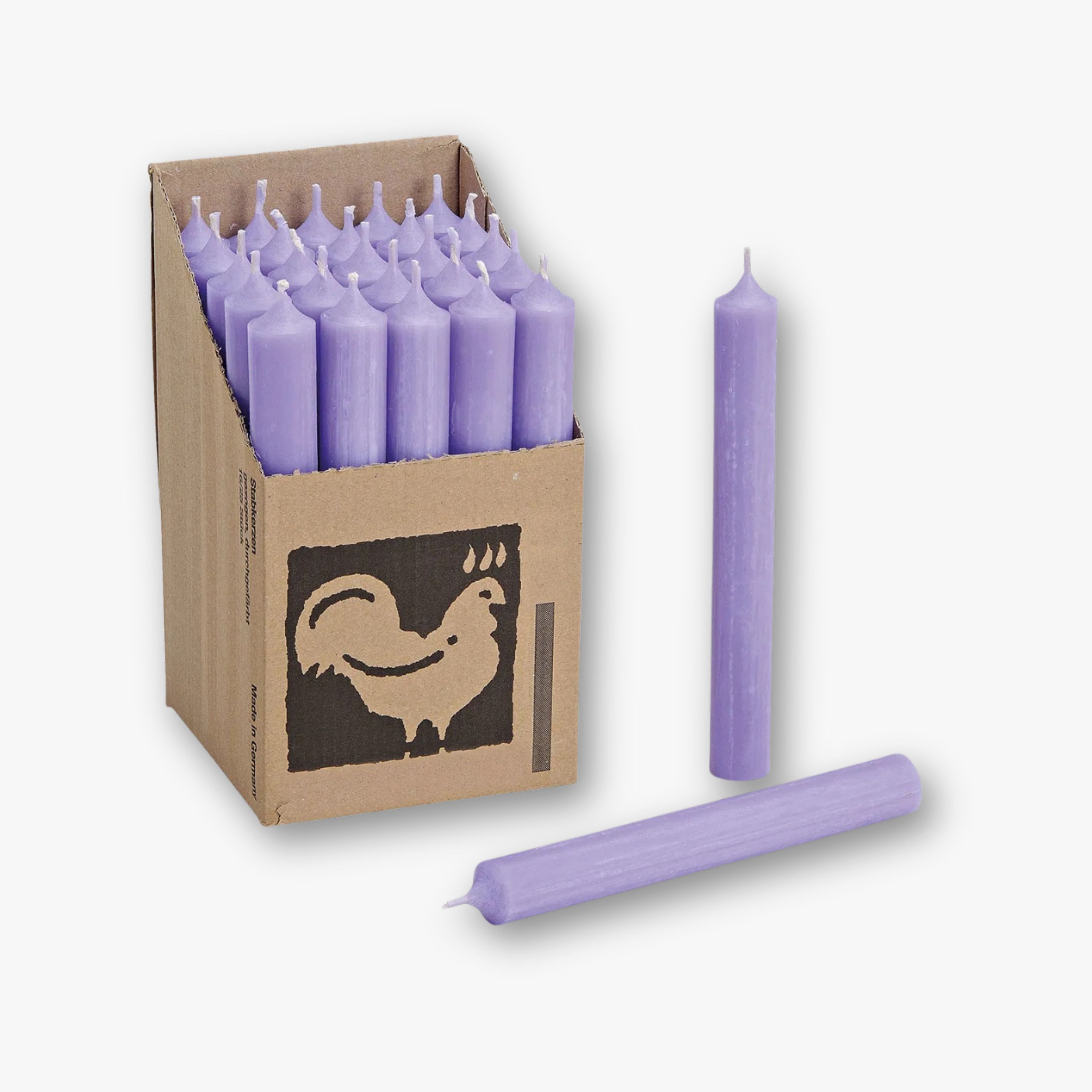Stabkerze Echtwachs - Lavendel 18 cm (tropffrei)