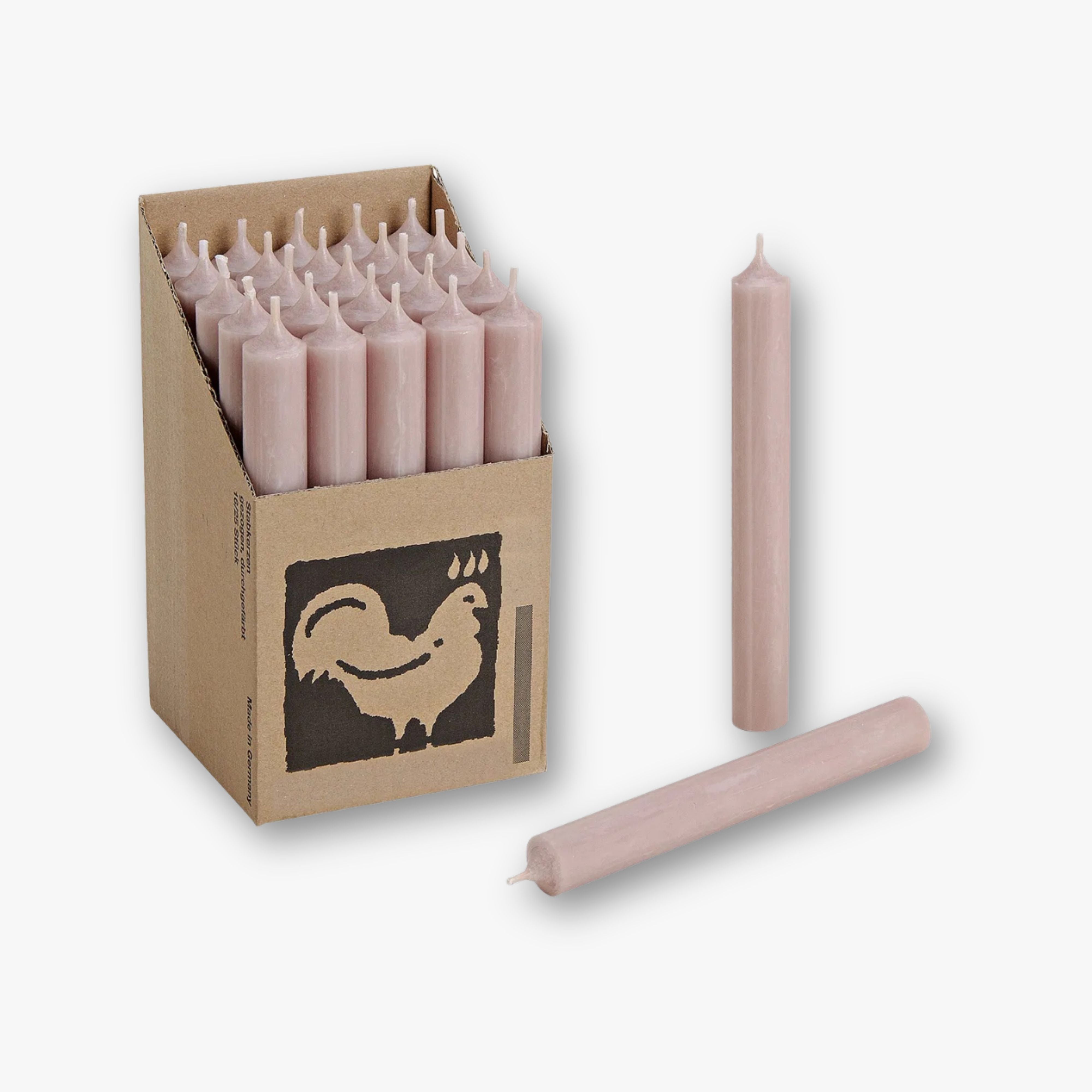 Stabkerze Echtwachs - Taupe 18 cm (tropffrei)