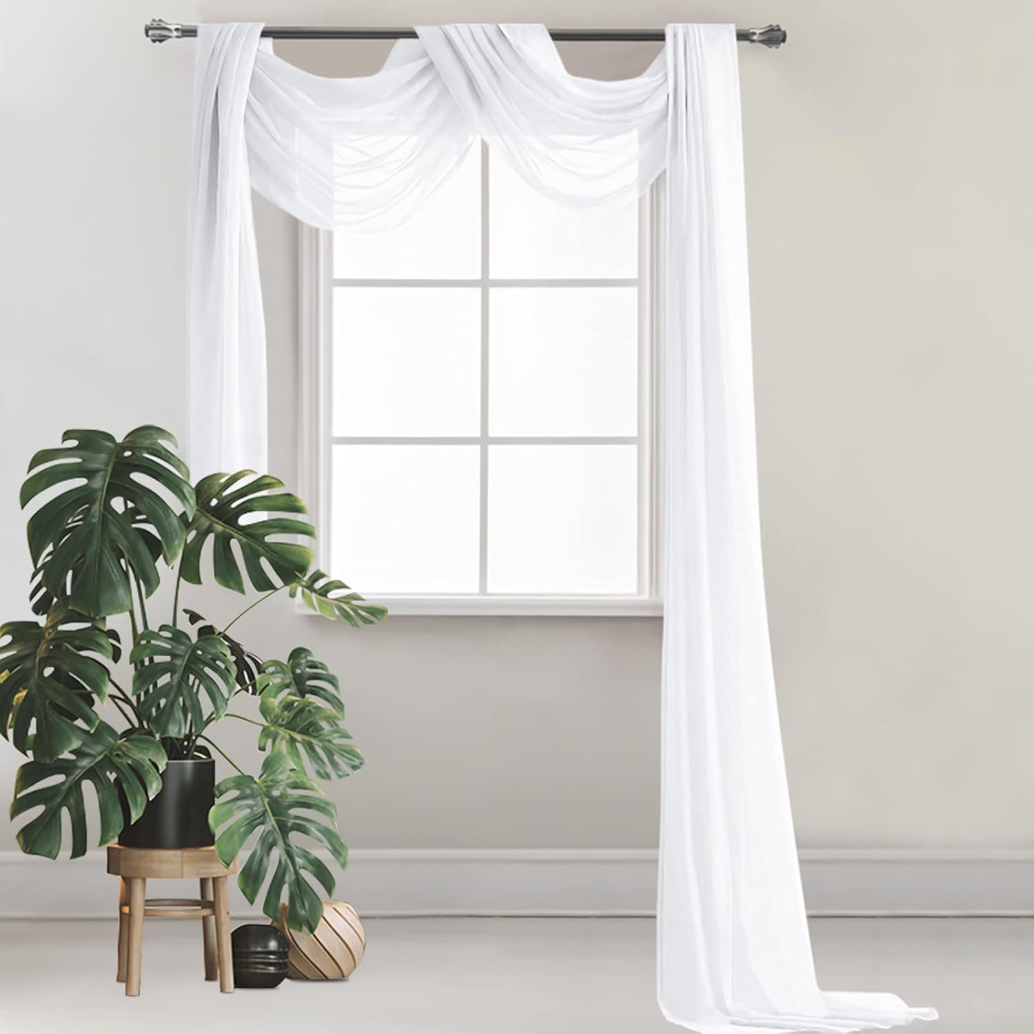 Stoff für Traubogen - Weiß Chiffon 5,50m