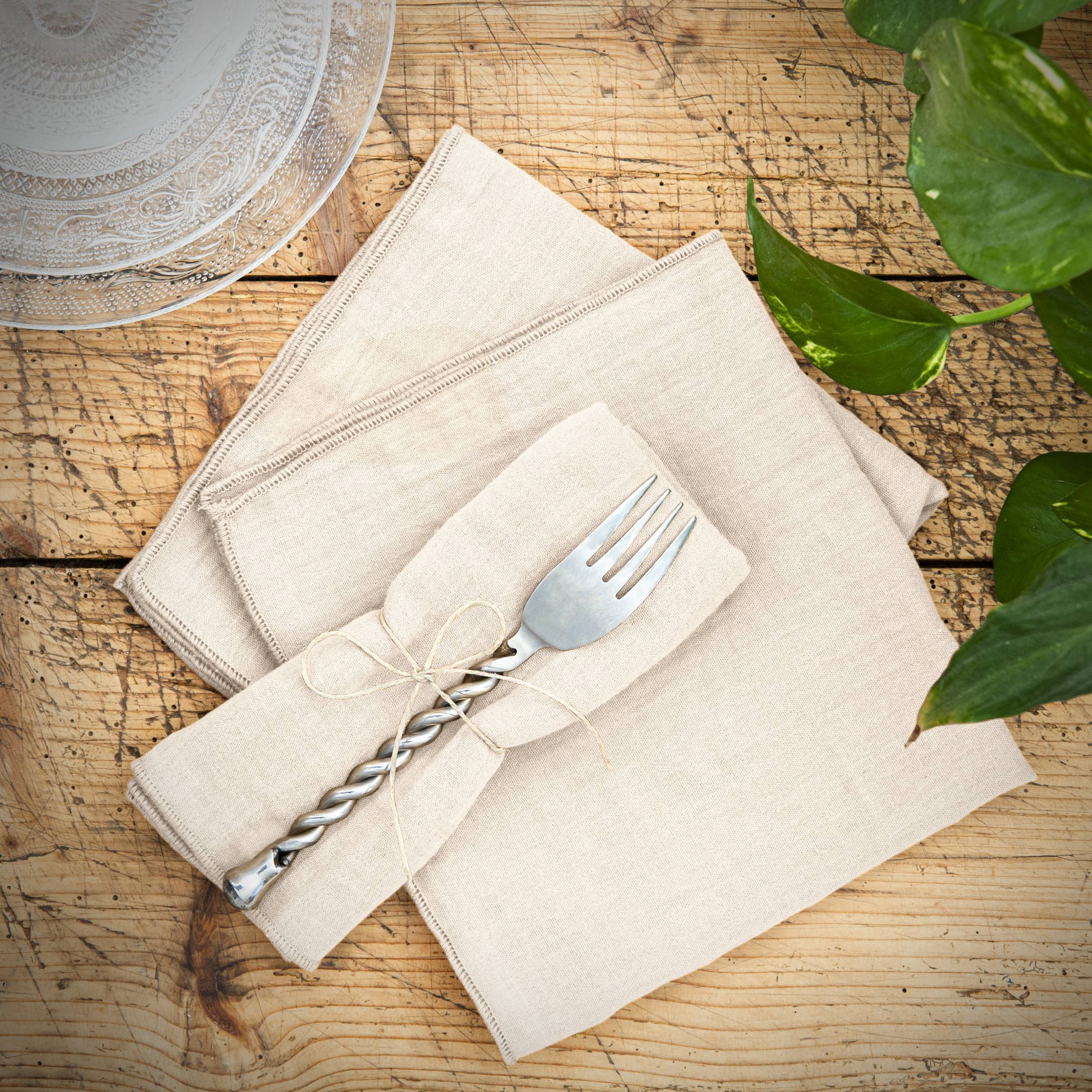 Stoffserviette Musselin - Struktur Creme