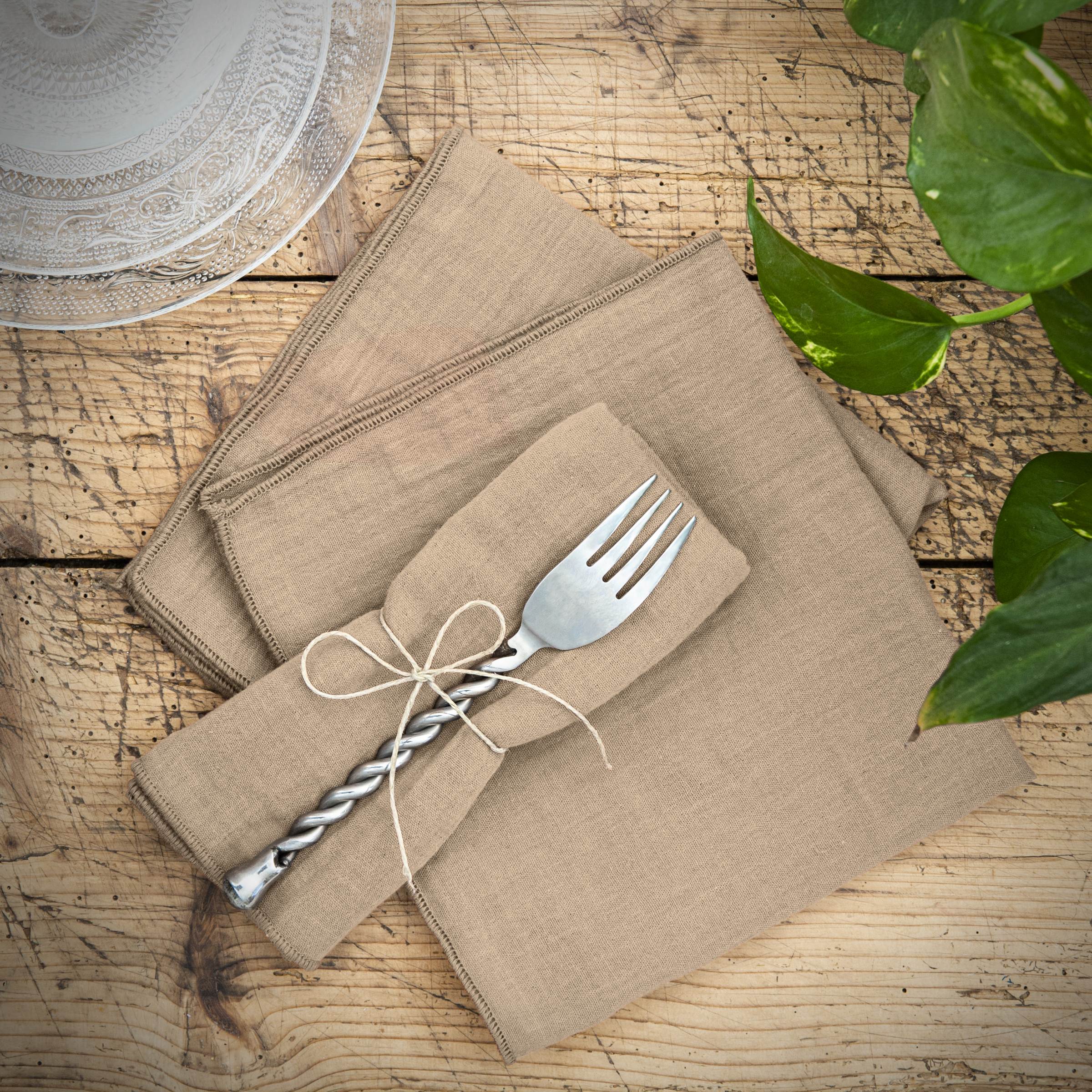 Stoffserviette Musselin - Struktur Sand