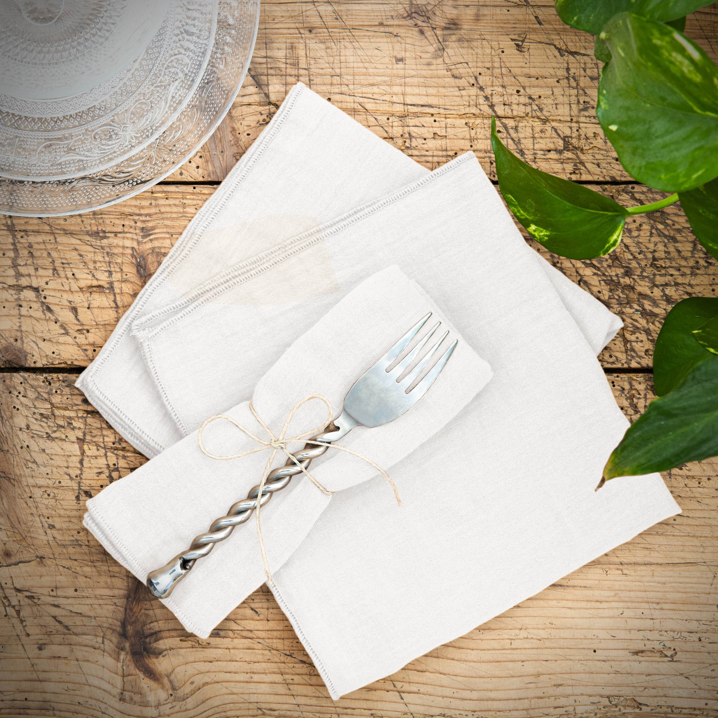 Stoffserviette Musselin - Struktur Weiß